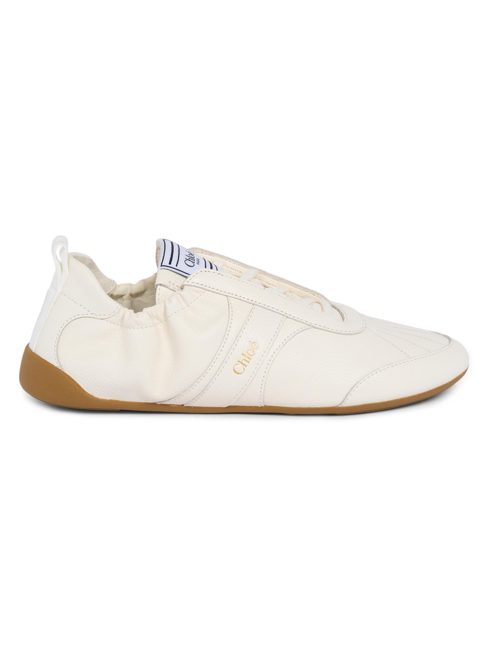Chloé Women's Kick Leather Low-Top Sneakers - Eggshell - Women's Clothing