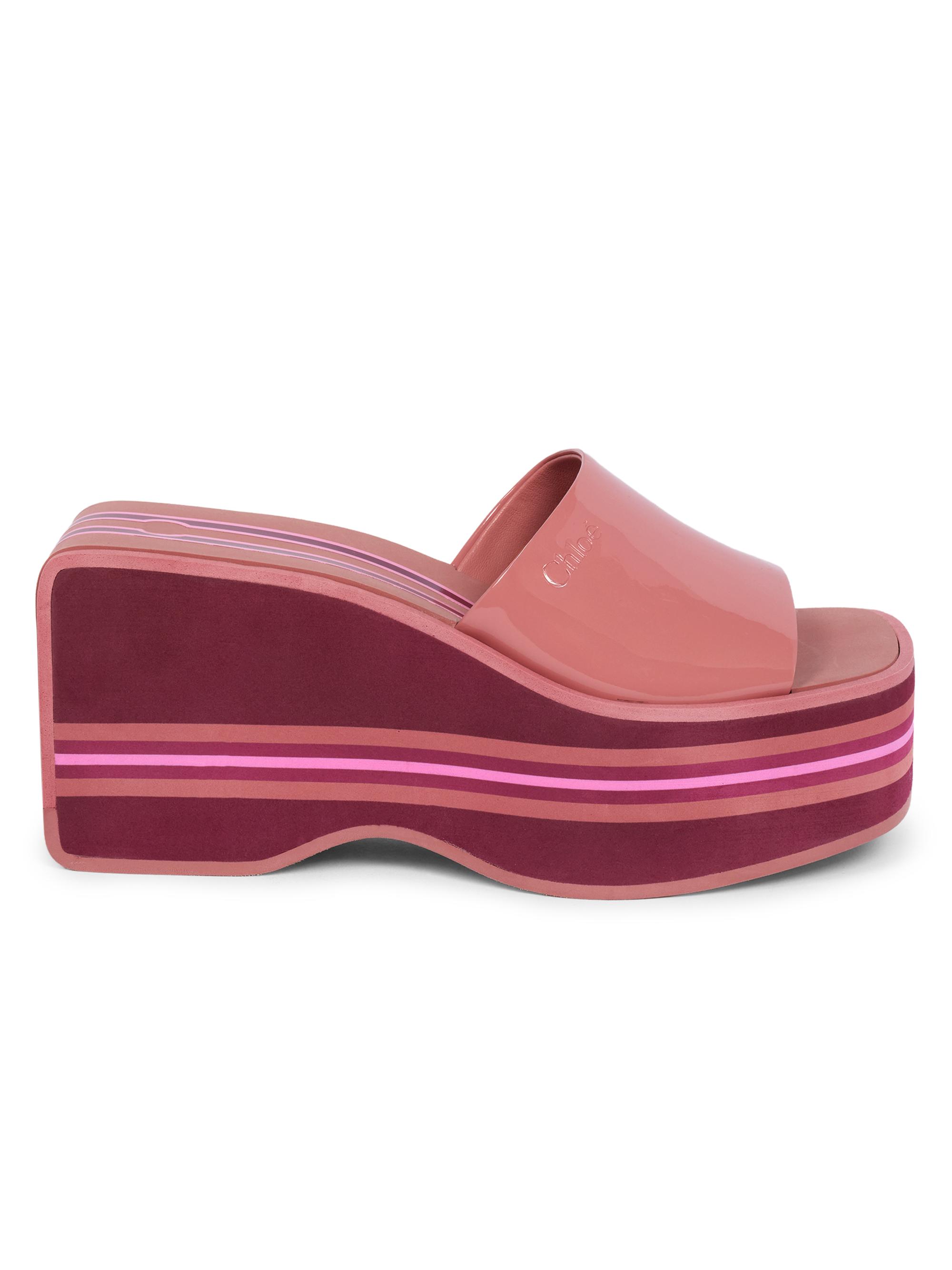 Chloé Women's Swimming Cool Leather Wedge Mules - Coffee Pink - Women's Clothing