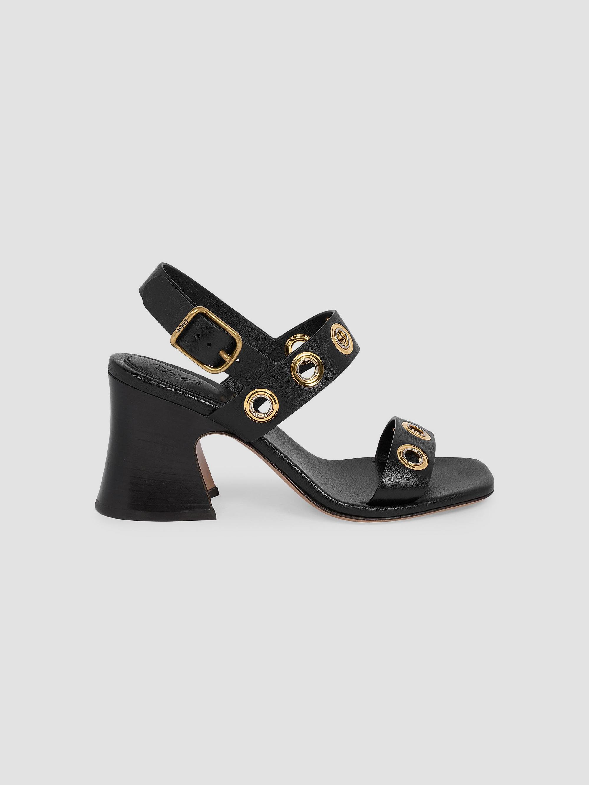 Chloé Women's Janis Grommet Leather Slingback Sandals - Black | Thumbnail 7