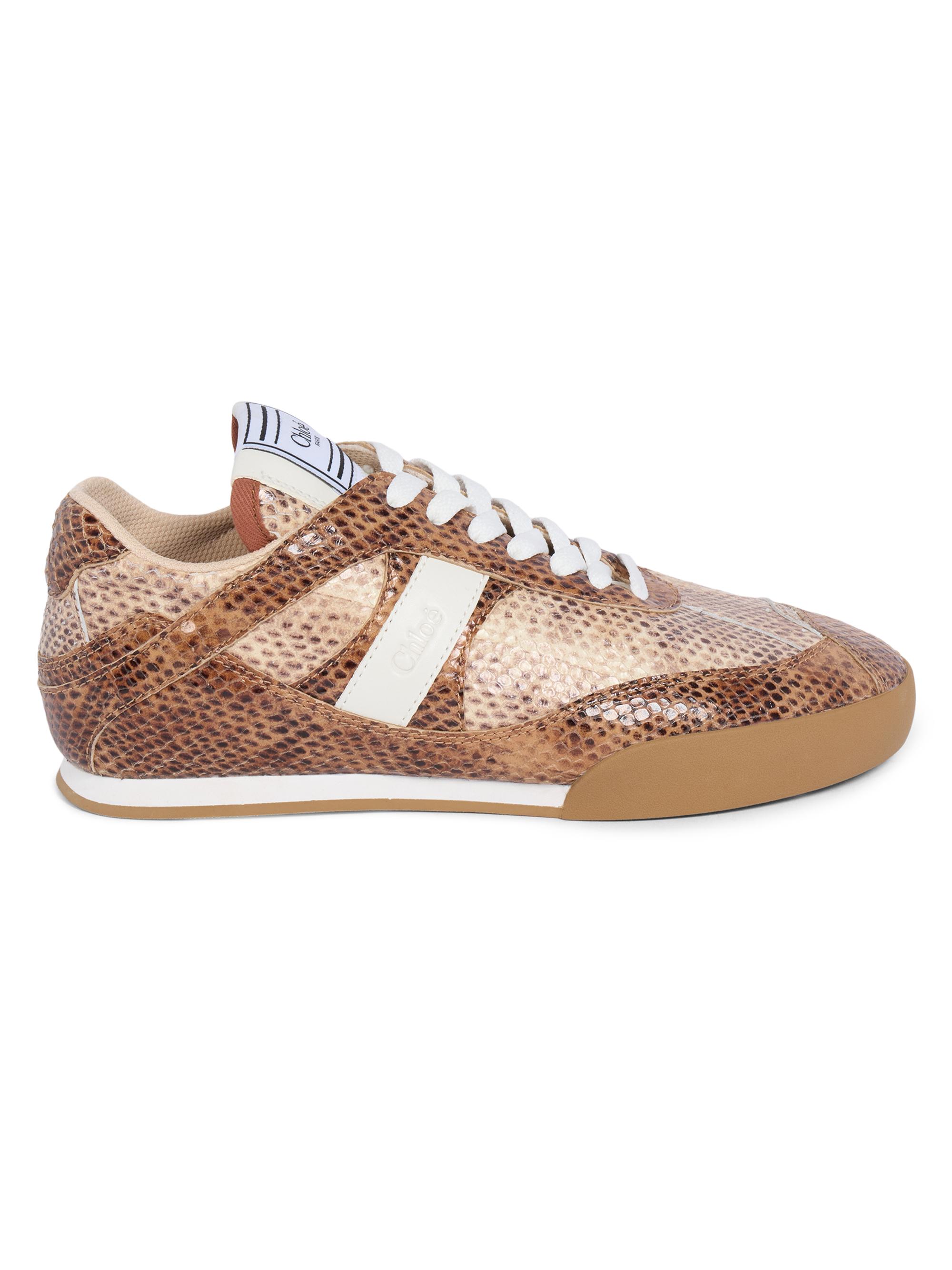 Chloé Kick 55MM Snakeskin-Embossed Leather Sneakers | Saks Fifth