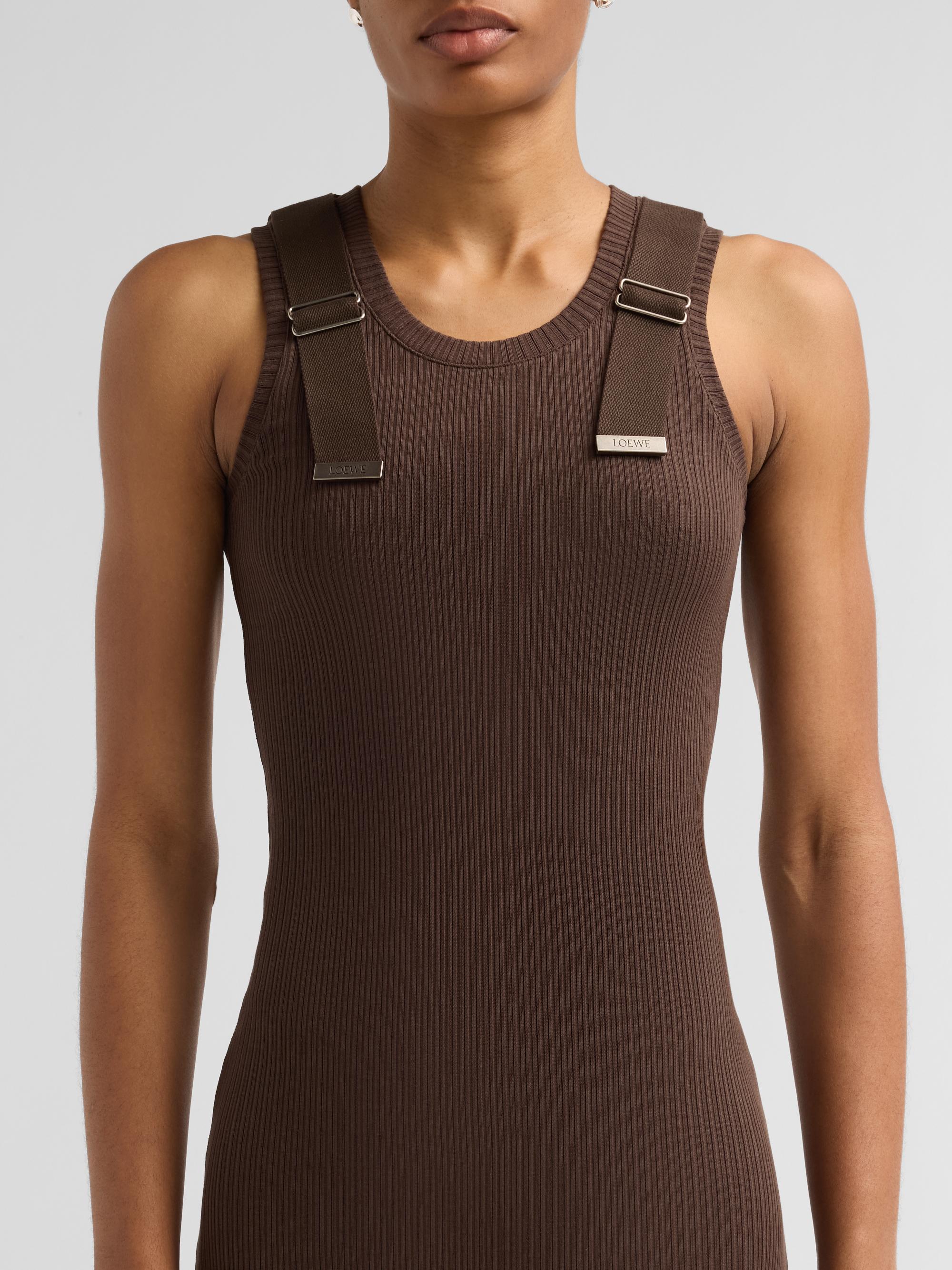 loewe brown dress LOEWE - Wrap Dress In Cotton for Woman - 44 - Beige