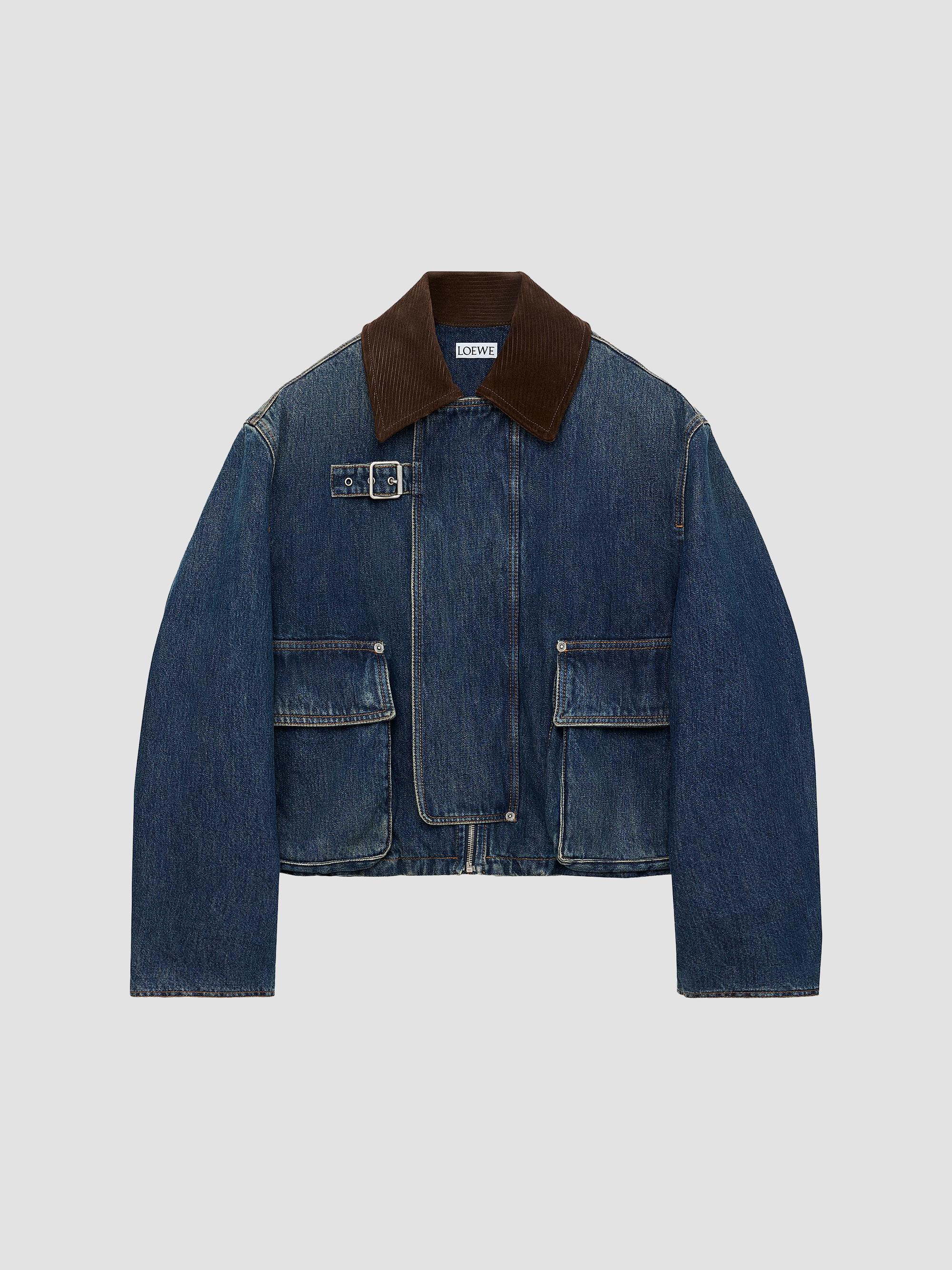 LOEWE ダークデニム ジャケット LOEWE Monogrammed High-Low Denim Jacket | Saks Fifth Avenue