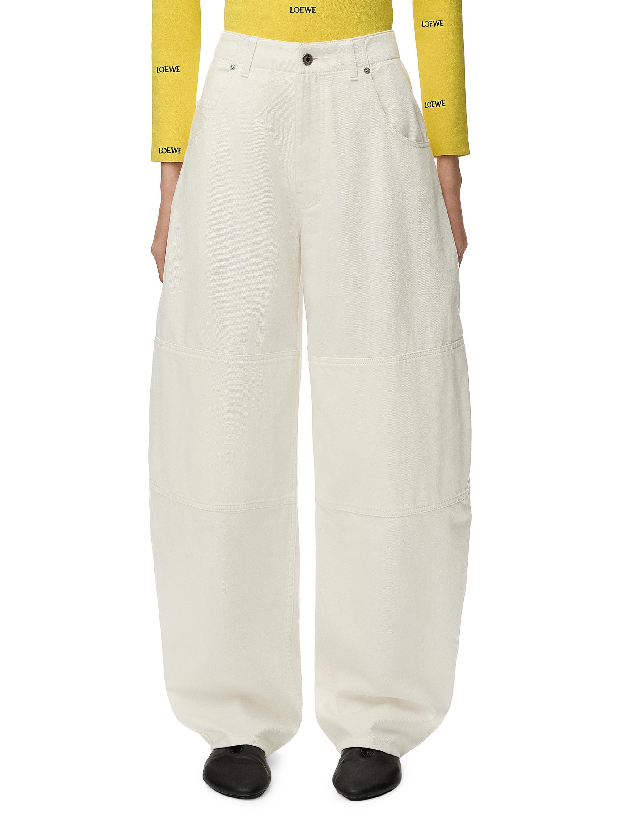 LOEWE Women's Cotton Wide-Leg Jeans - White | Thumbnail 3