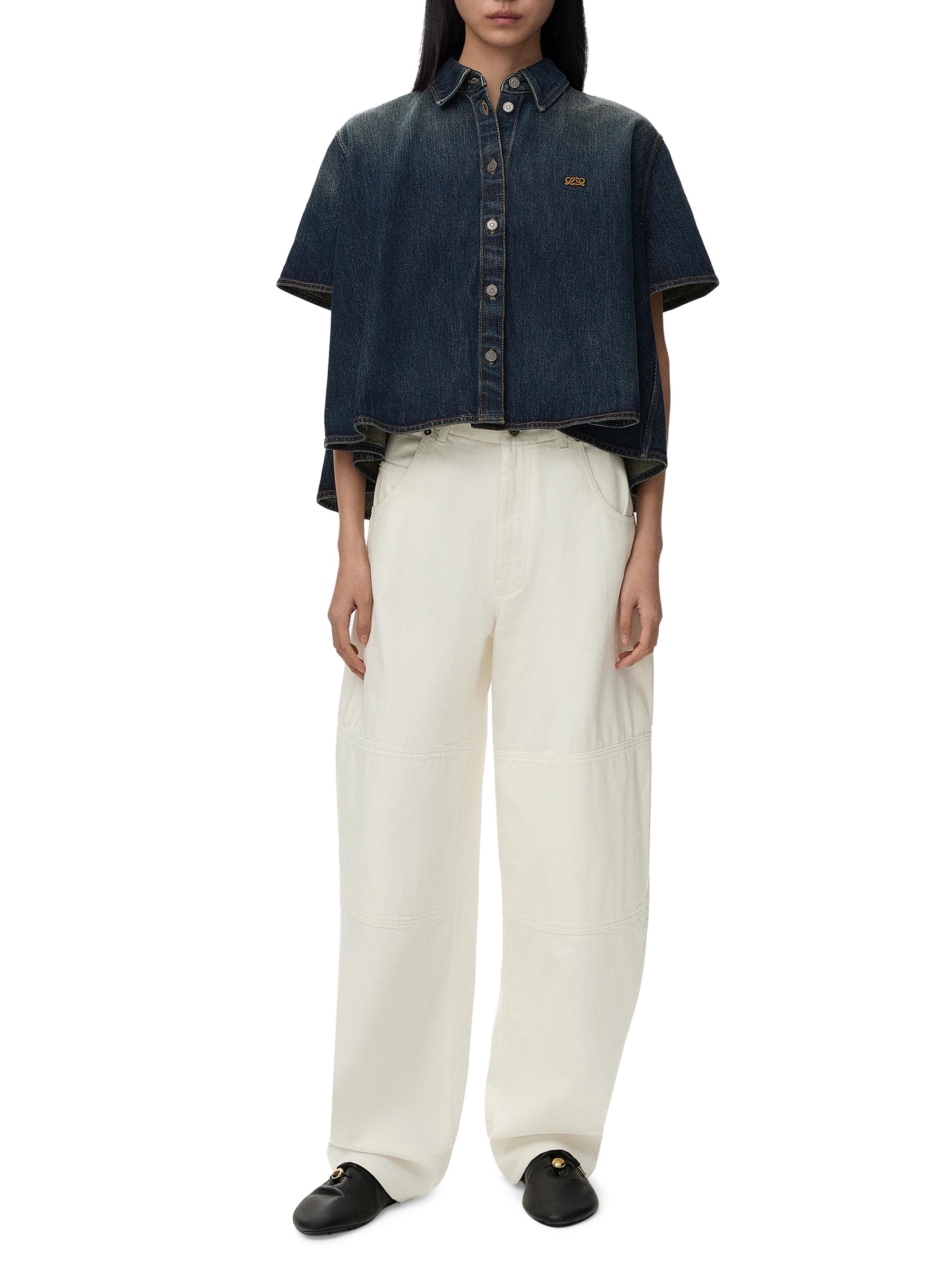 LOEWE Women's Cotton Wide-Leg Jeans - White | Thumbnail 2