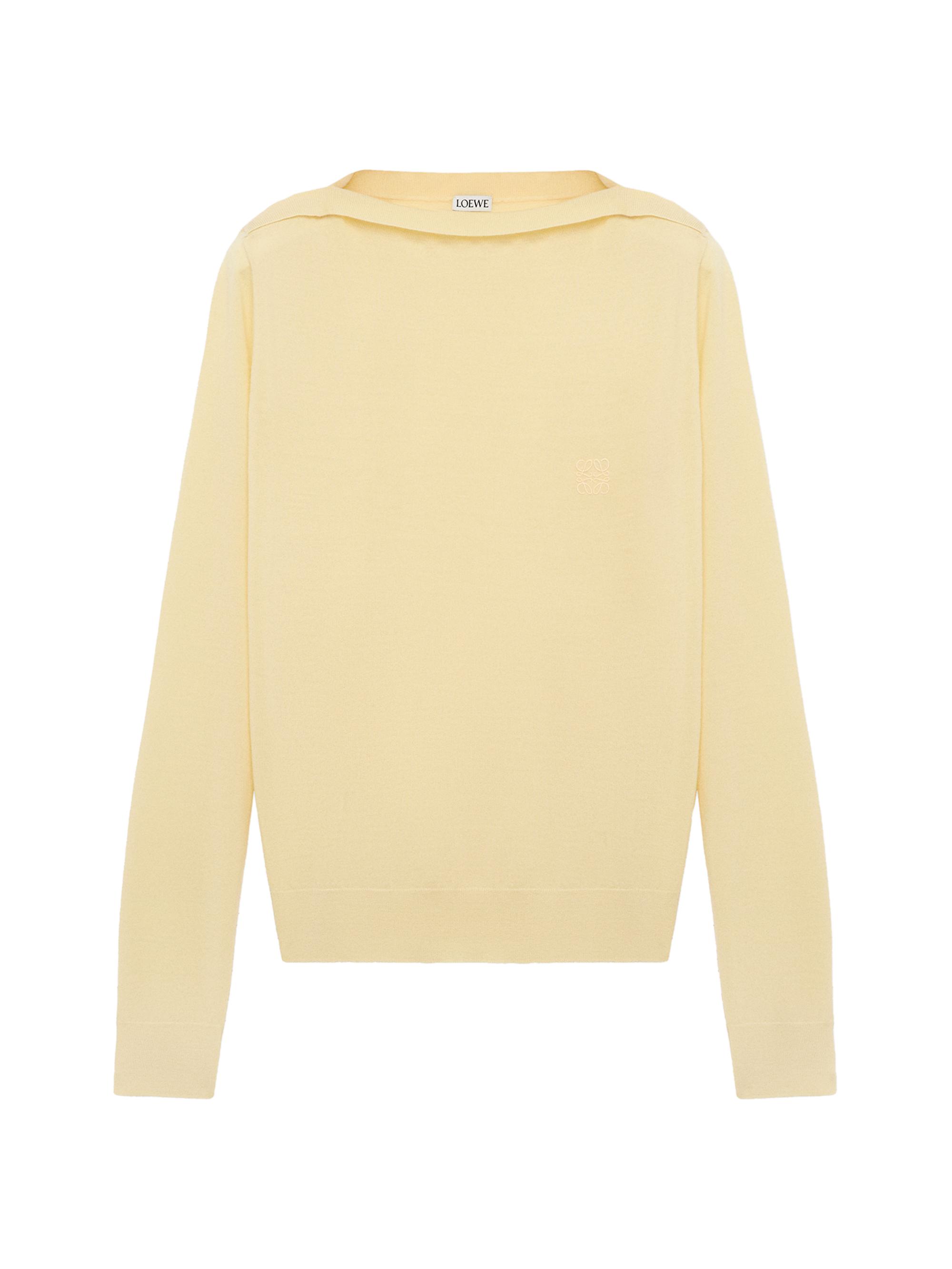 LOEWE Women's Boatneck Wool-Blend Sweater - Light Yellow