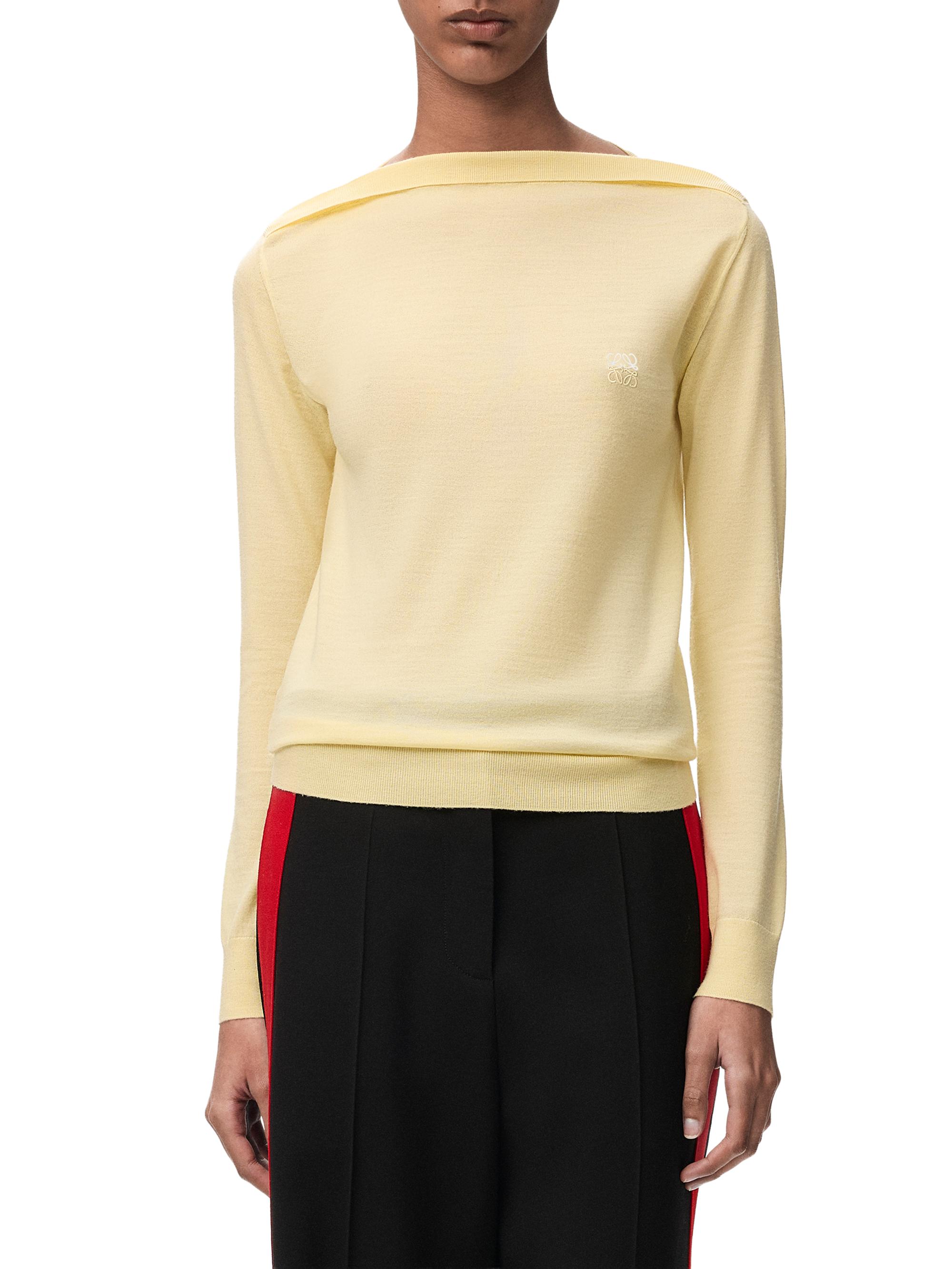 LOEWE Women's Boatneck Wool-Blend Sweater - Light Yellow | Thumbnail 3