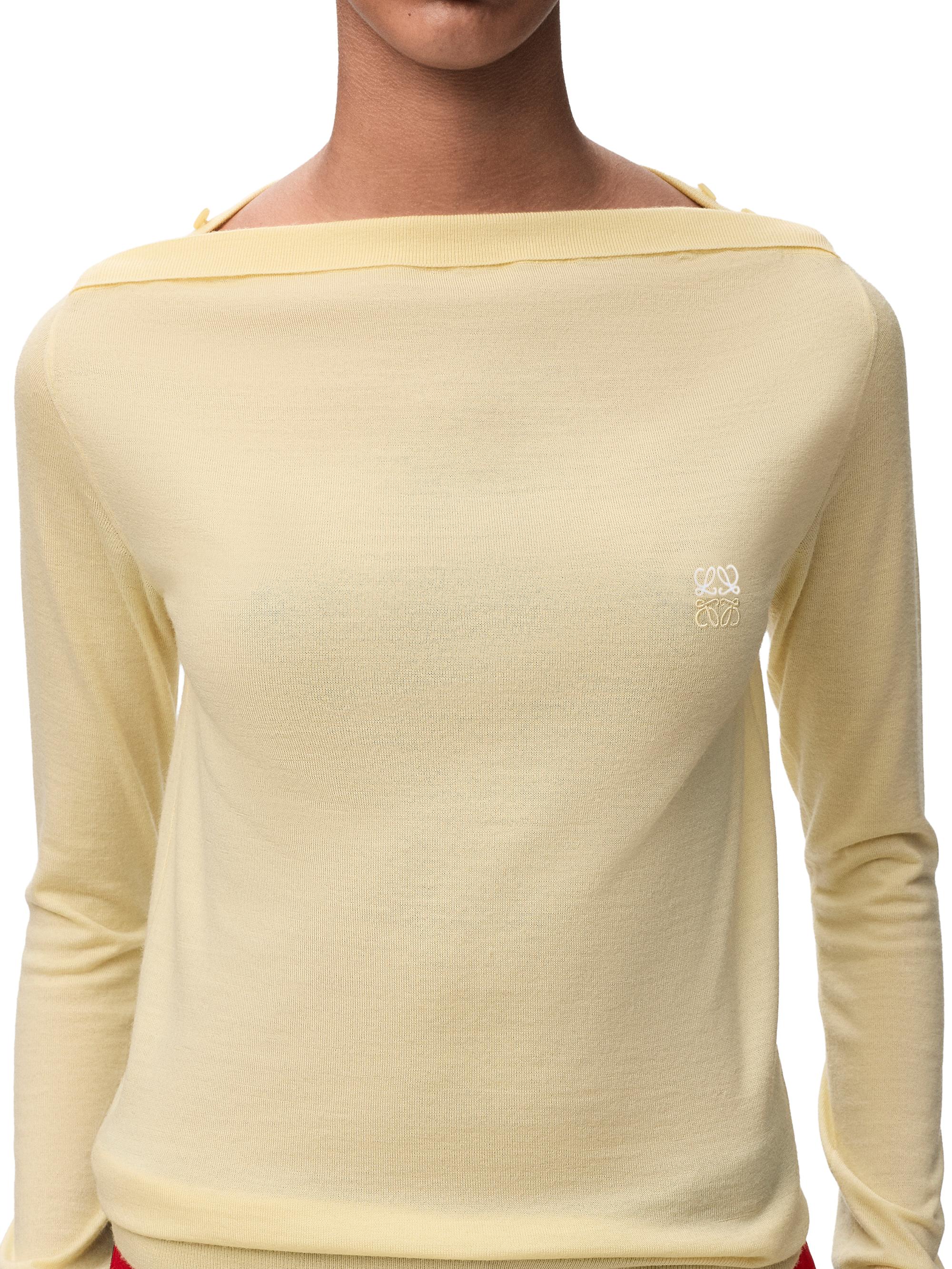 LOEWE Women's Boatneck Wool-Blend Sweater - Light Yellow | Thumbnail 5