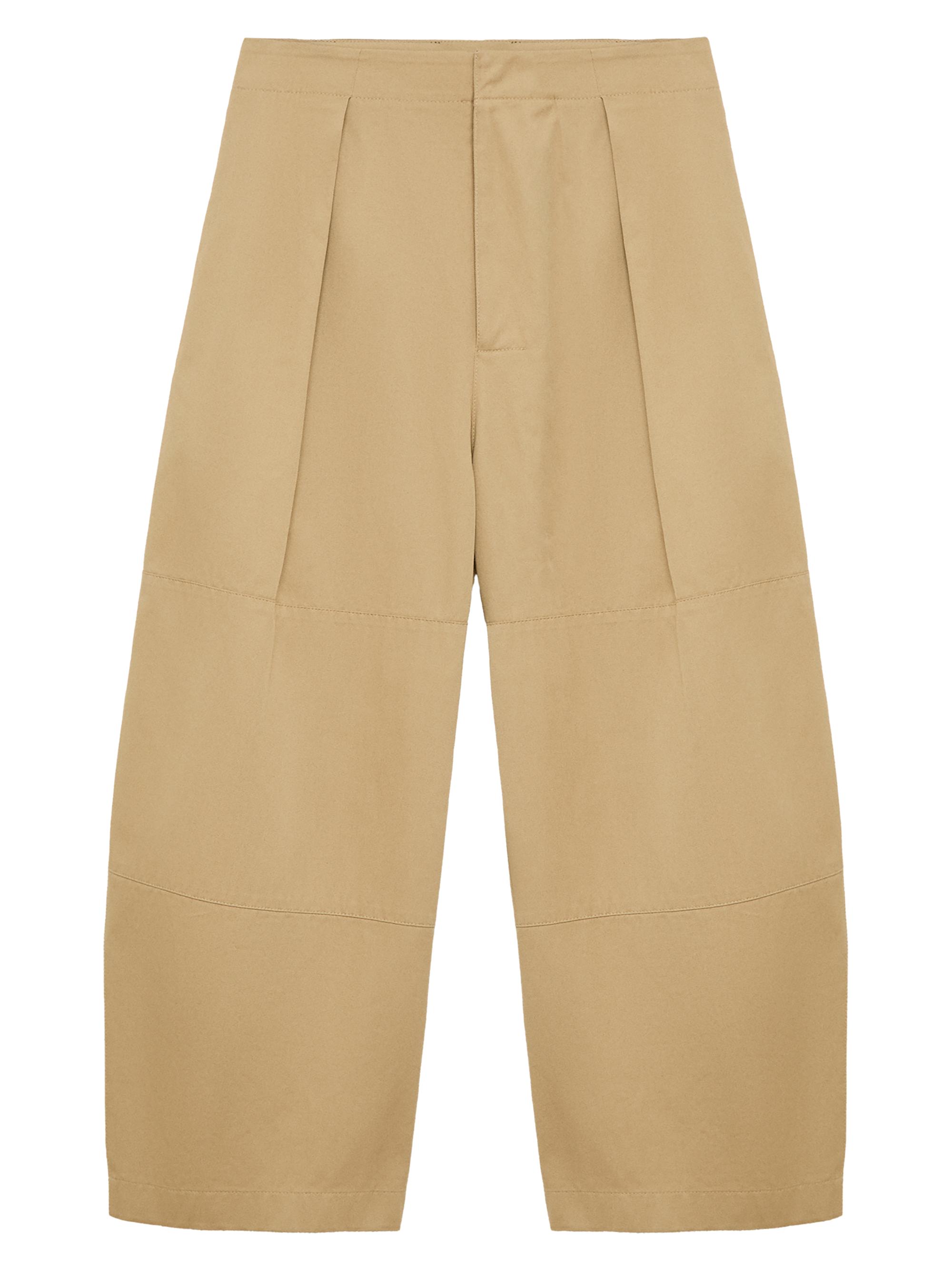 LOEWE Women's Cotton Pleated Crop Trousers - Beige - Women's Clothing