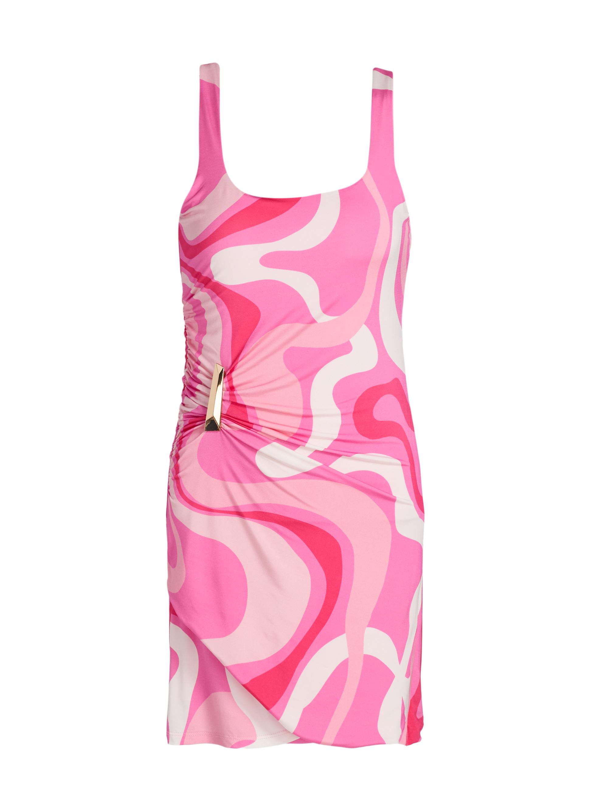Generation Love Women's Justine Geo-Print Jersey Minidress - Wavy Geo Pink