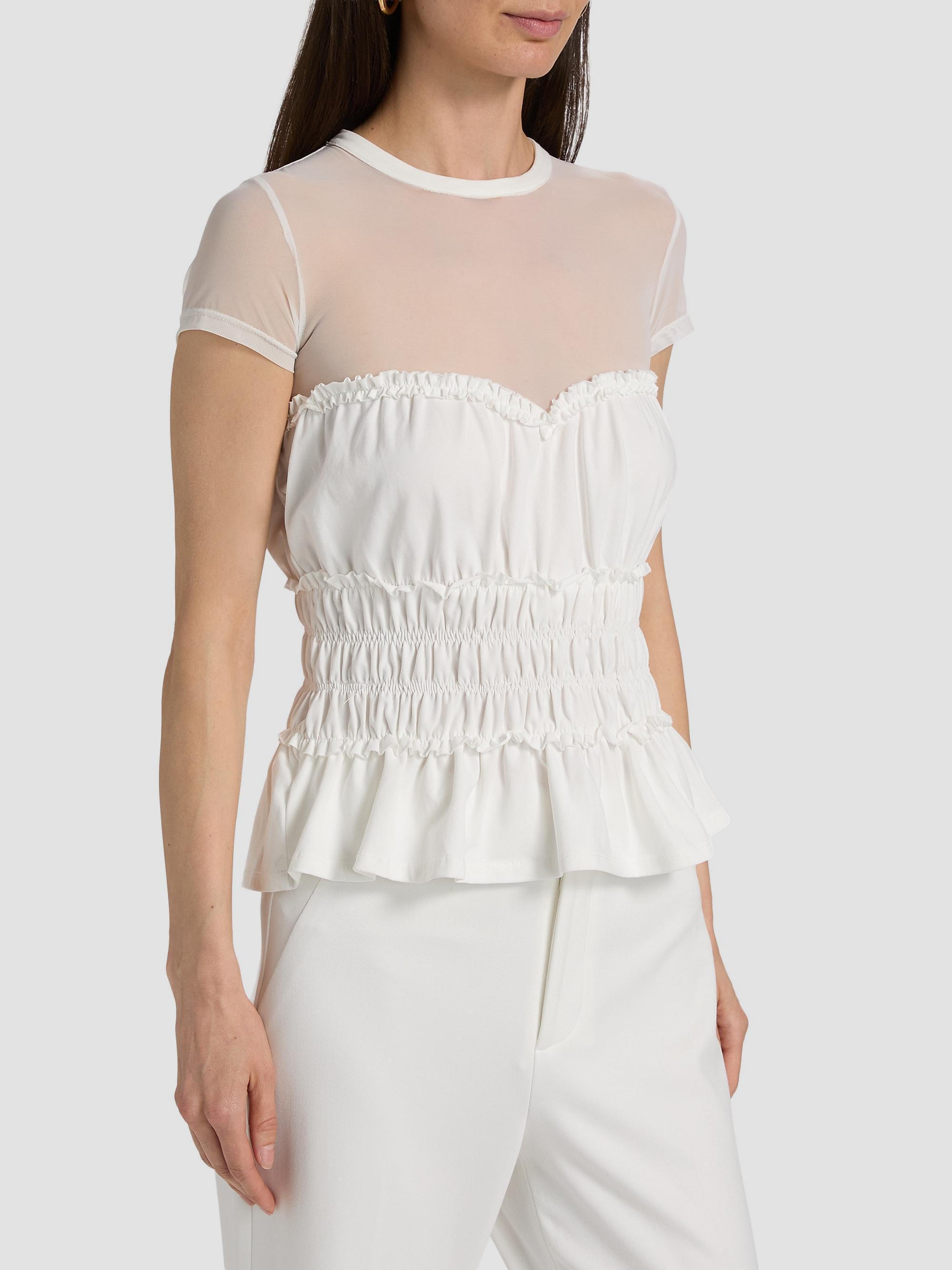 Generation Love Sigrid Mesh-Trim Peplum Top | Saks Fifth Avenue