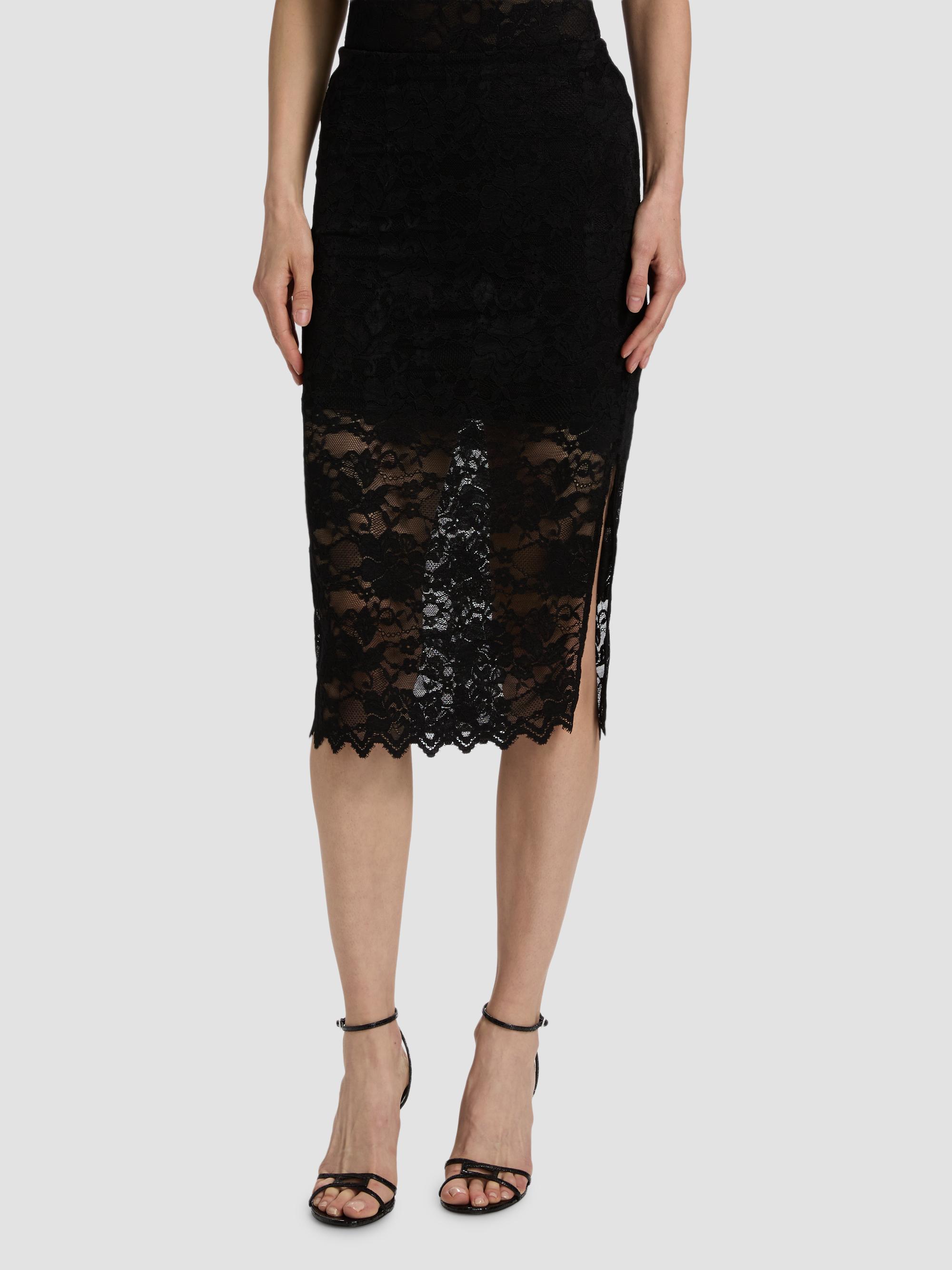Generation Love Women's Kiera Laced Sheath Midi-Skirt - Black | Thumbnail 3