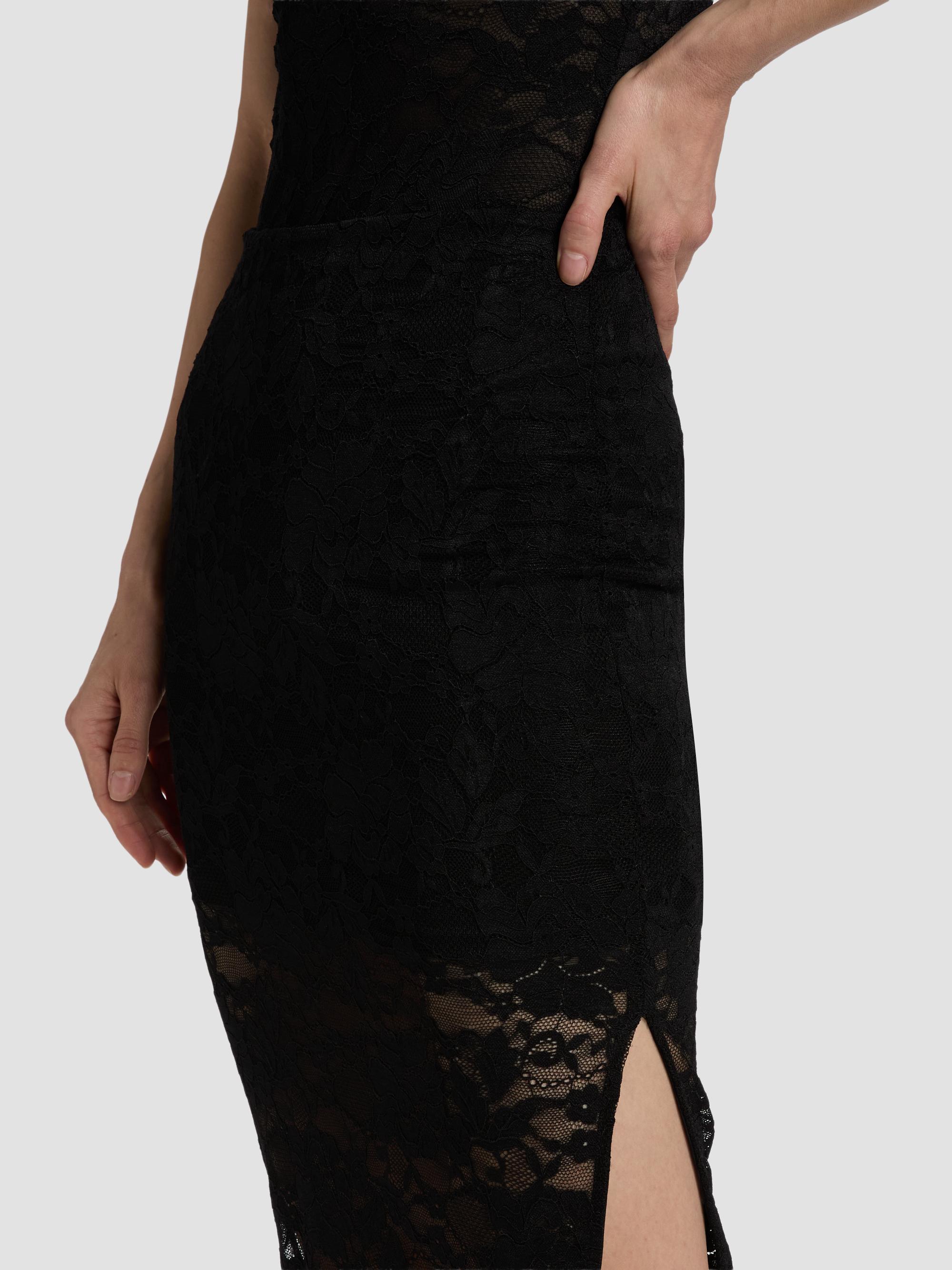 Generation Love Women's Kiera Laced Sheath Midi-Skirt - Black | Thumbnail 6