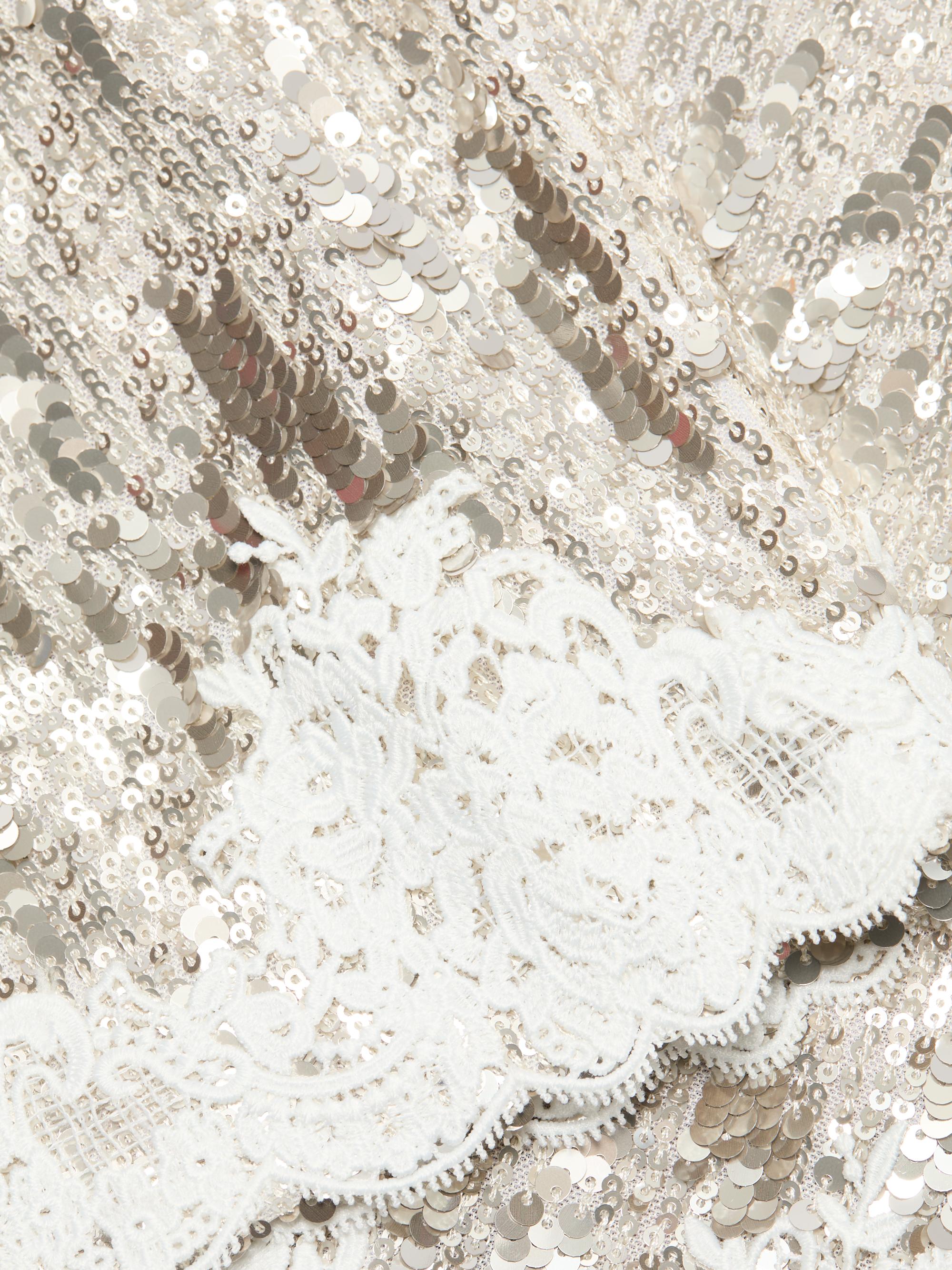 Generation Love Women's Janet Lace Sequined Miniskirt - Silvery Champagne | Thumbnail 7