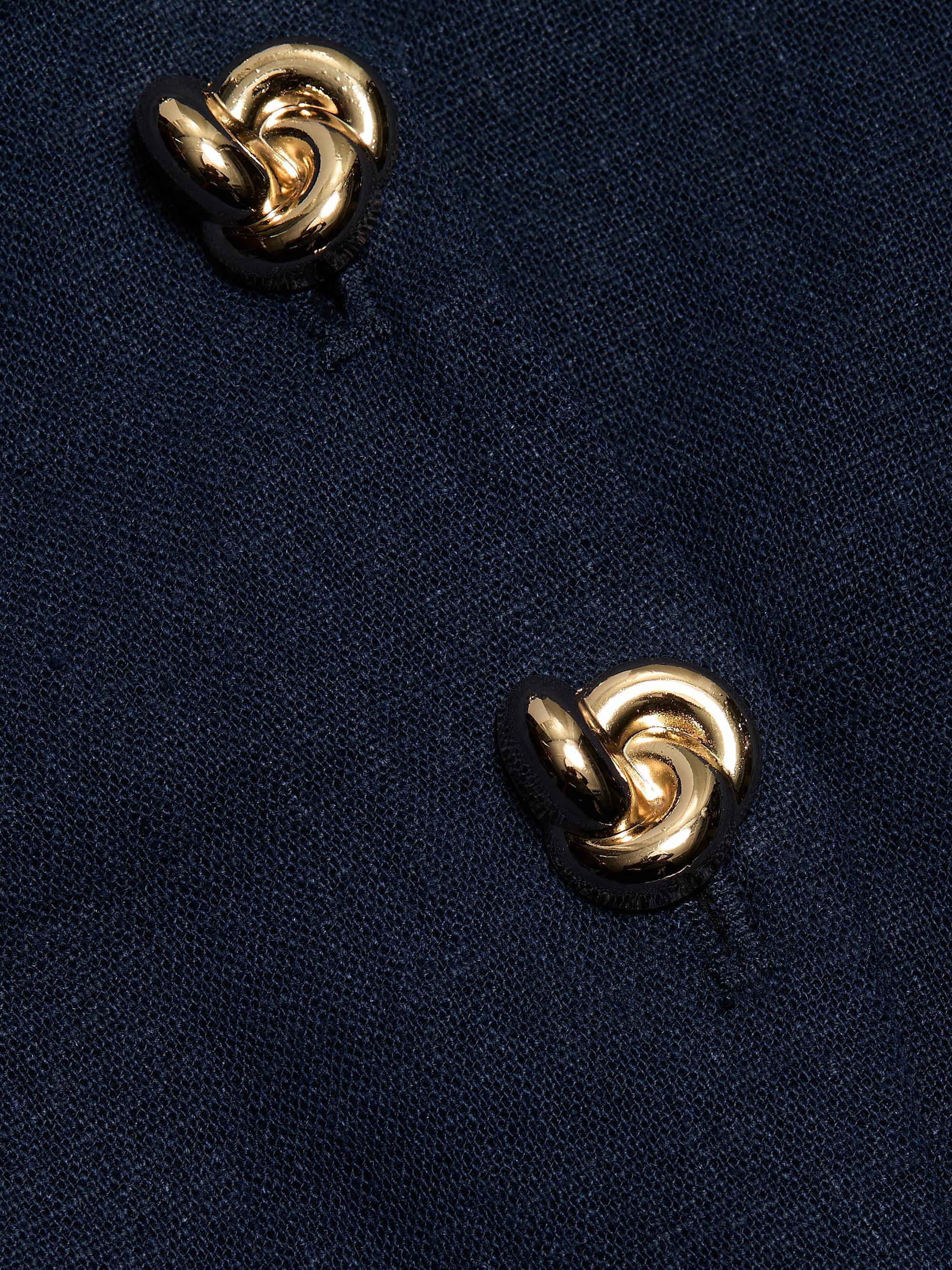 Generation Love Women's Quinn Linen-Blend Bustier Top - French Navy | Thumbnail 7