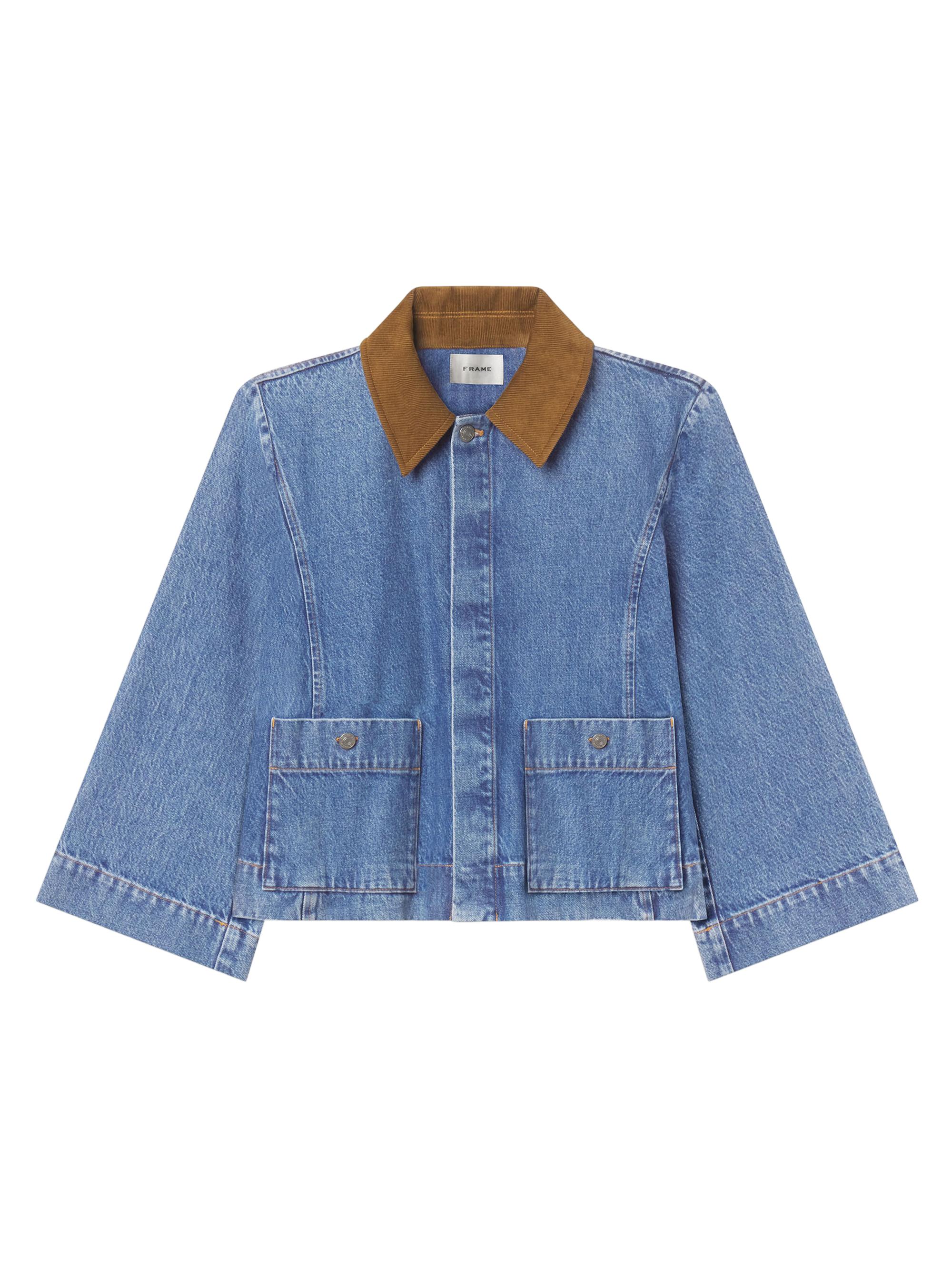 FRAME Women's The Mini Denim Swing Jacket - Sonic