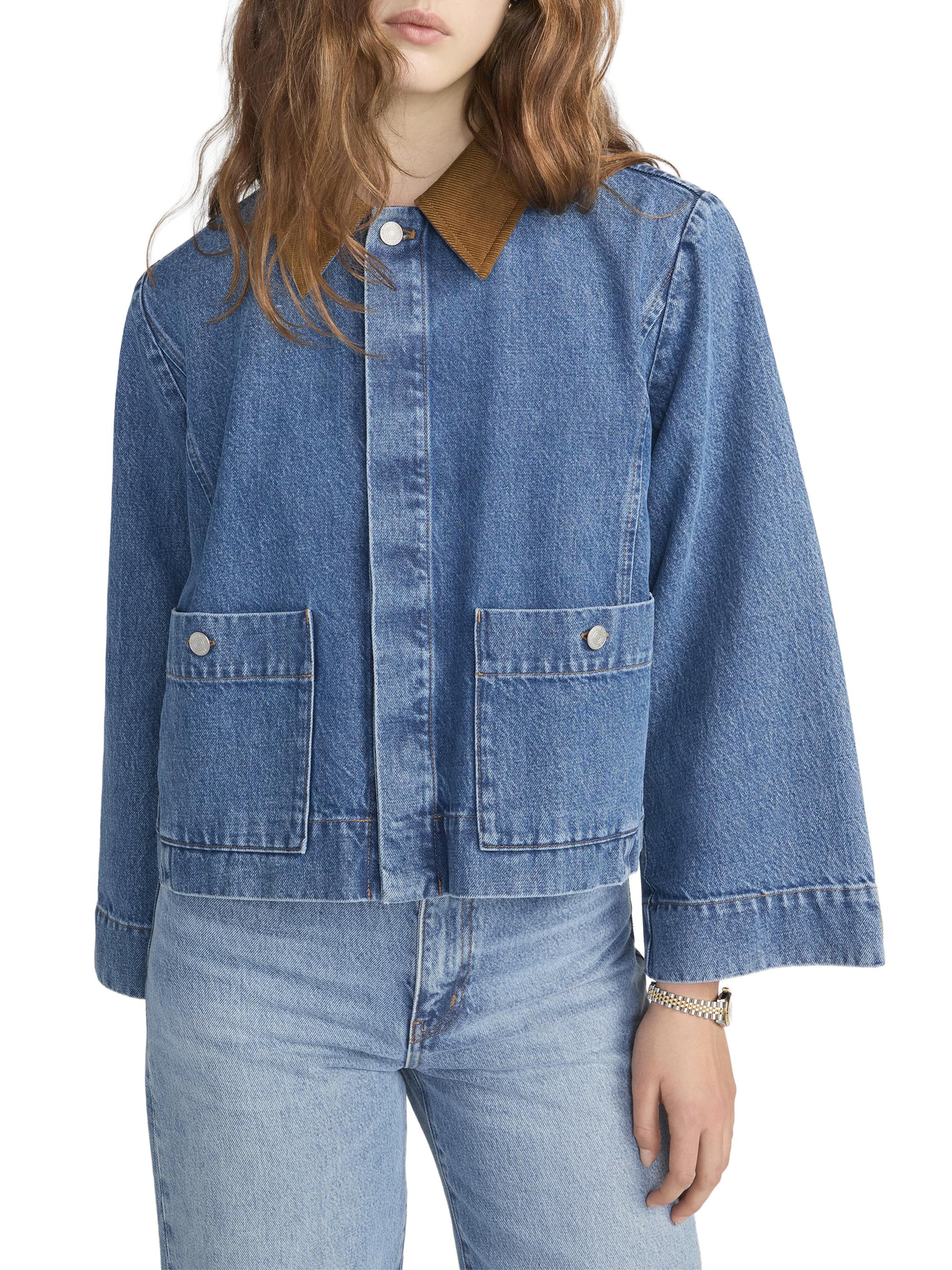 FRAME Women's The Mini Denim Swing Jacket - Sonic | Thumbnail 4