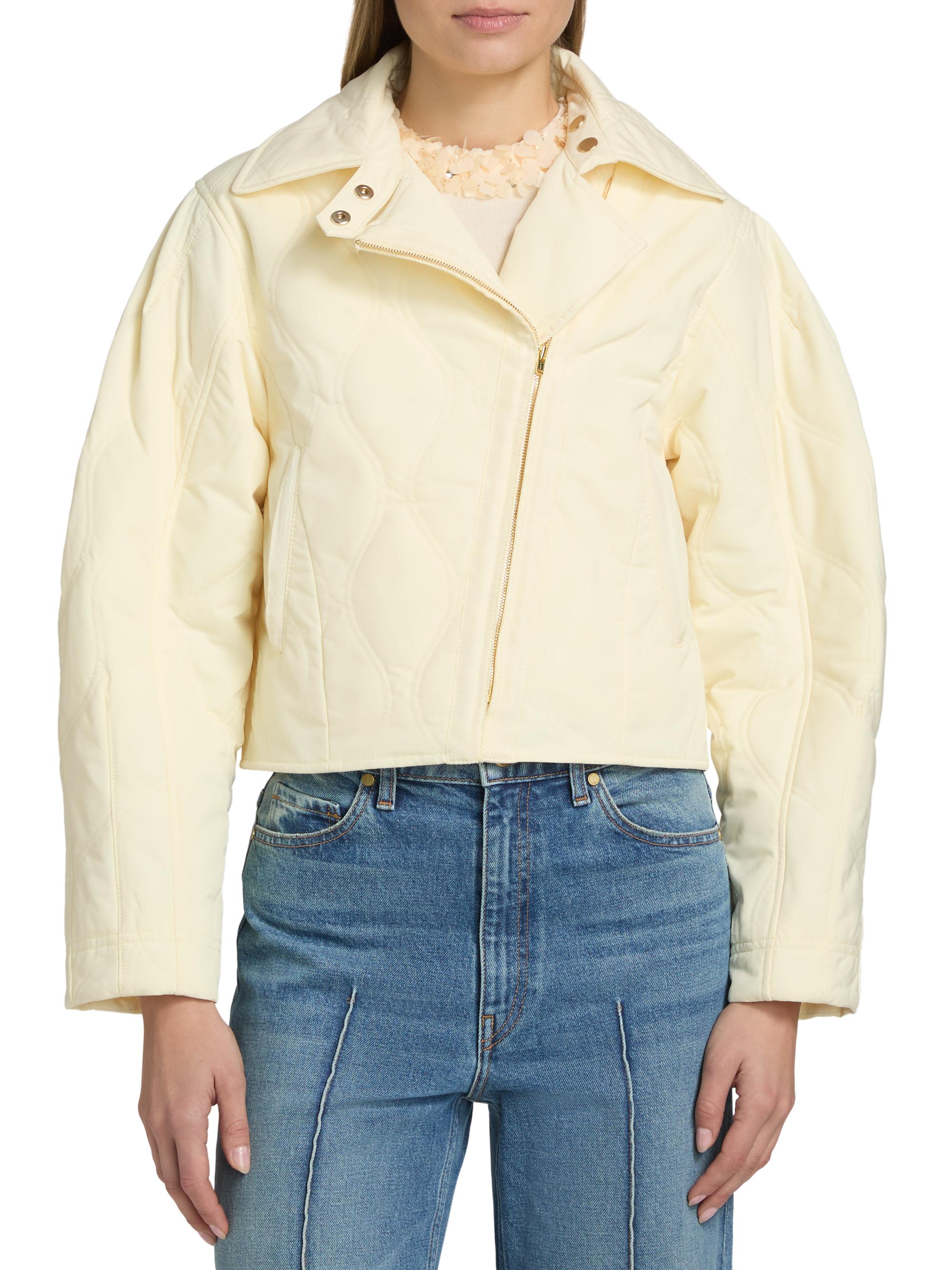 Ulla Johnson Women's Leonie Quilted Suede Jacket - Butter | Thumbnail 3