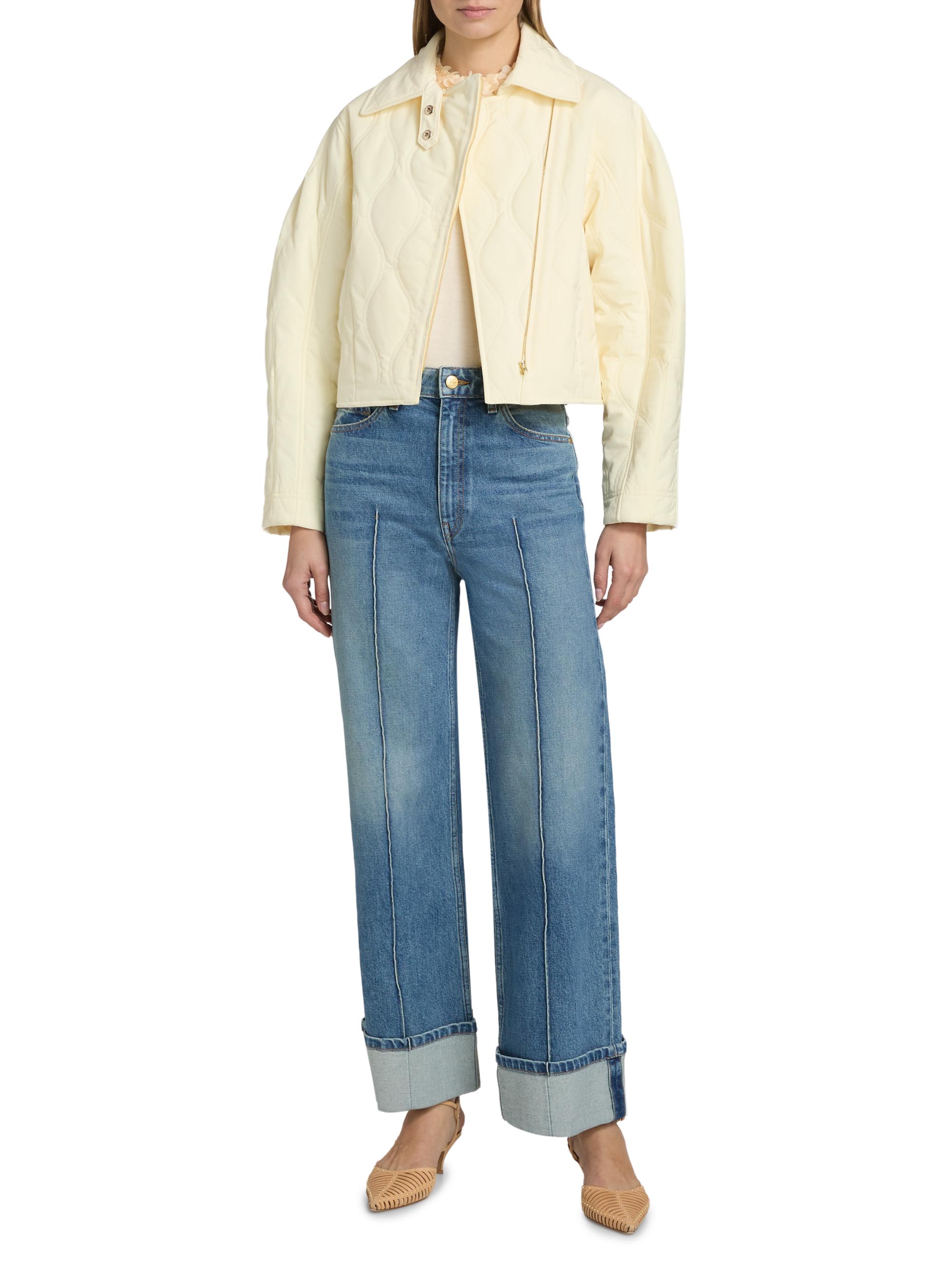 Ulla Johnson Women's Leonie Quilted Suede Jacket - Butter | Thumbnail 2