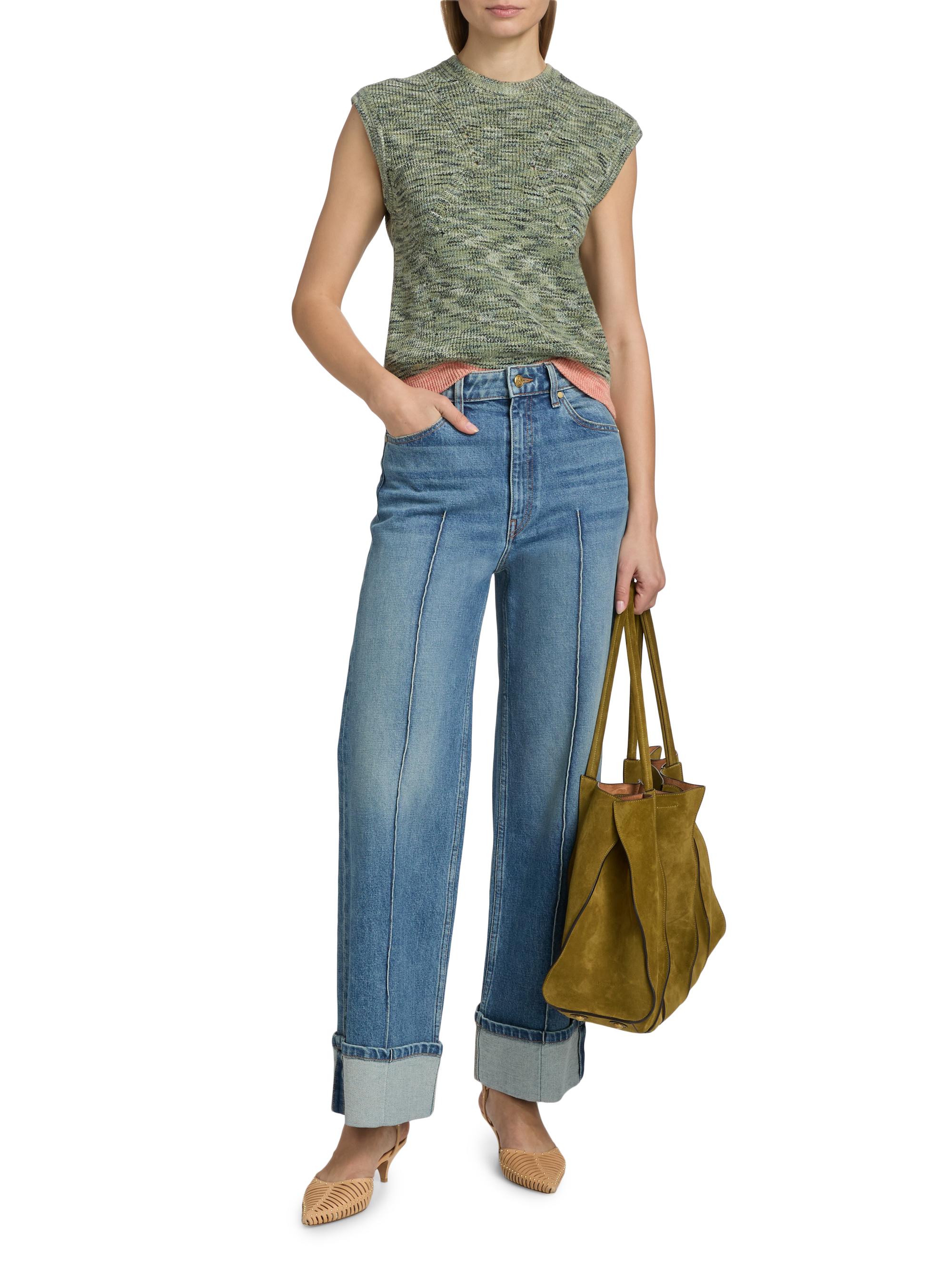 Ulla Johnson Women's Margot Contrast-Hem Stretch-Cotton Top - Piedstone | Thumbnail 2