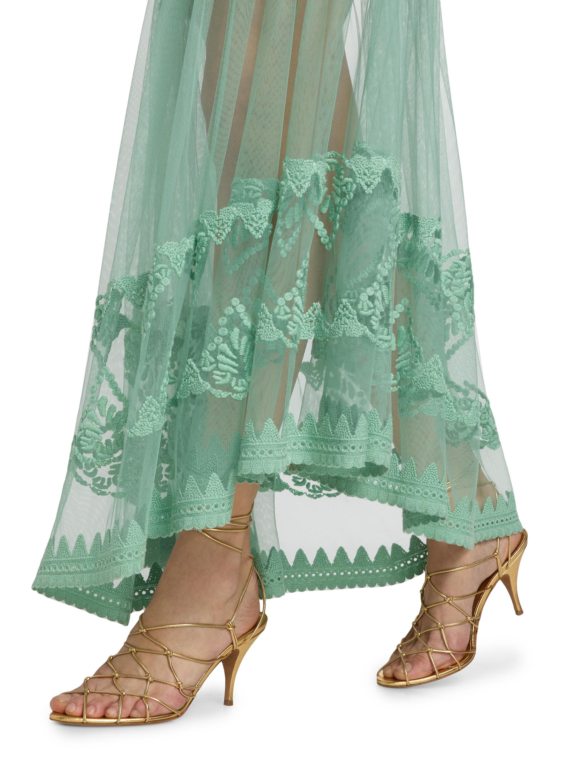 Ulla Johnson Women's Elspeth Floral-Embroidered Sheer Silk Midi-Skirt - Arctic | Thumbnail 6