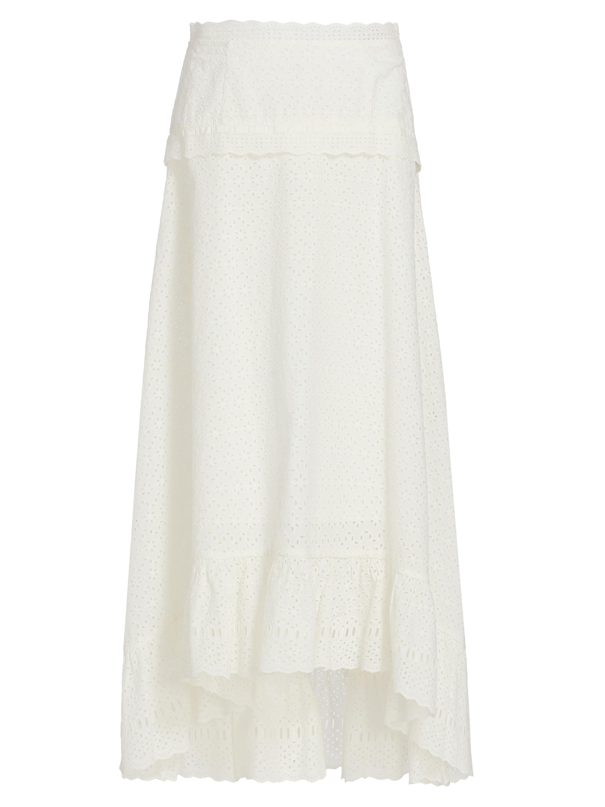 Ulla Johnson Women's Violetta High-Low Cotton A-Line Midi-Skirt - Pristine