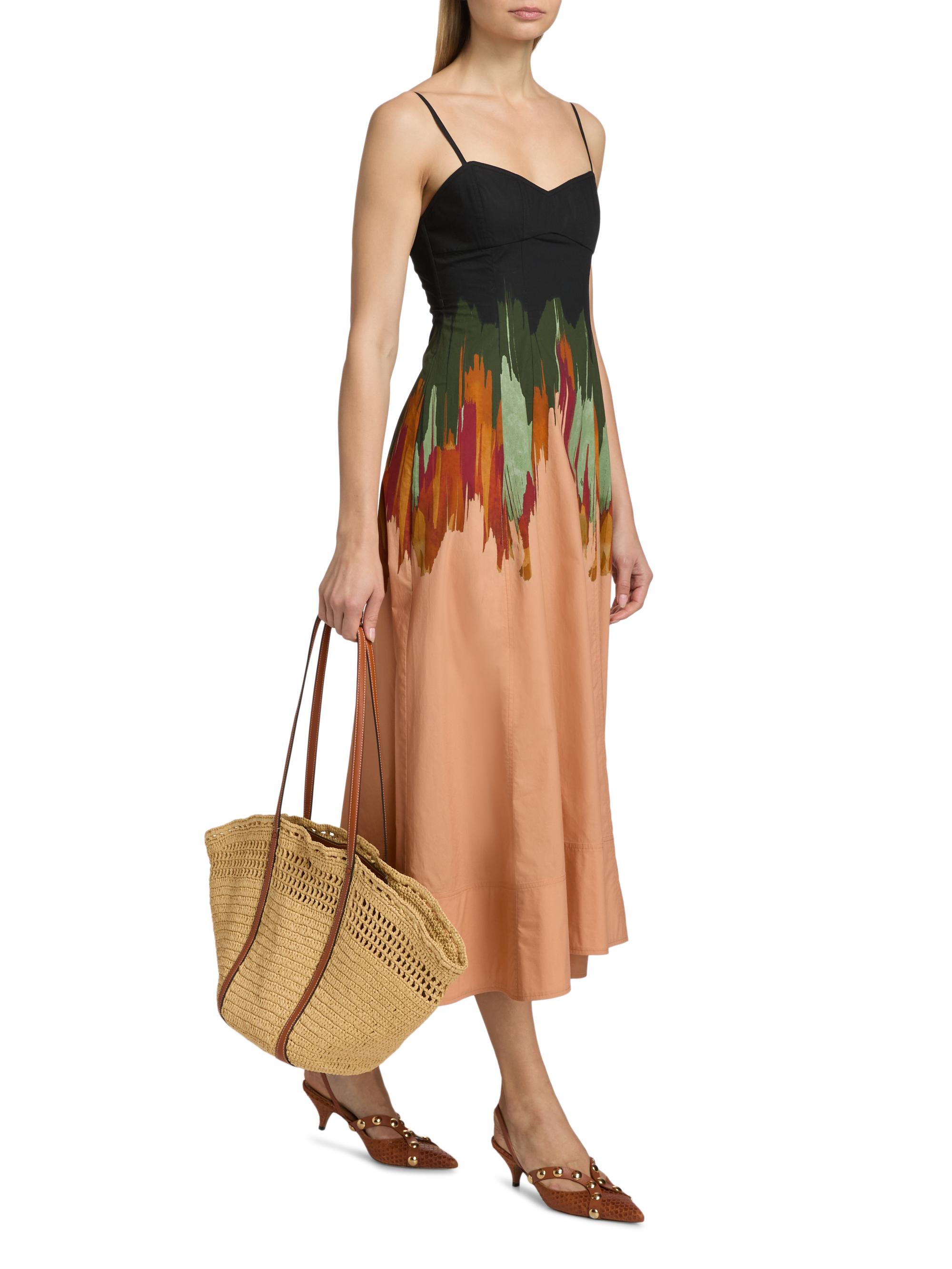 Ulla Johnson Women's Nova Splatter-Paint A-Line Midi-Dress - Agate | Thumbnail 4