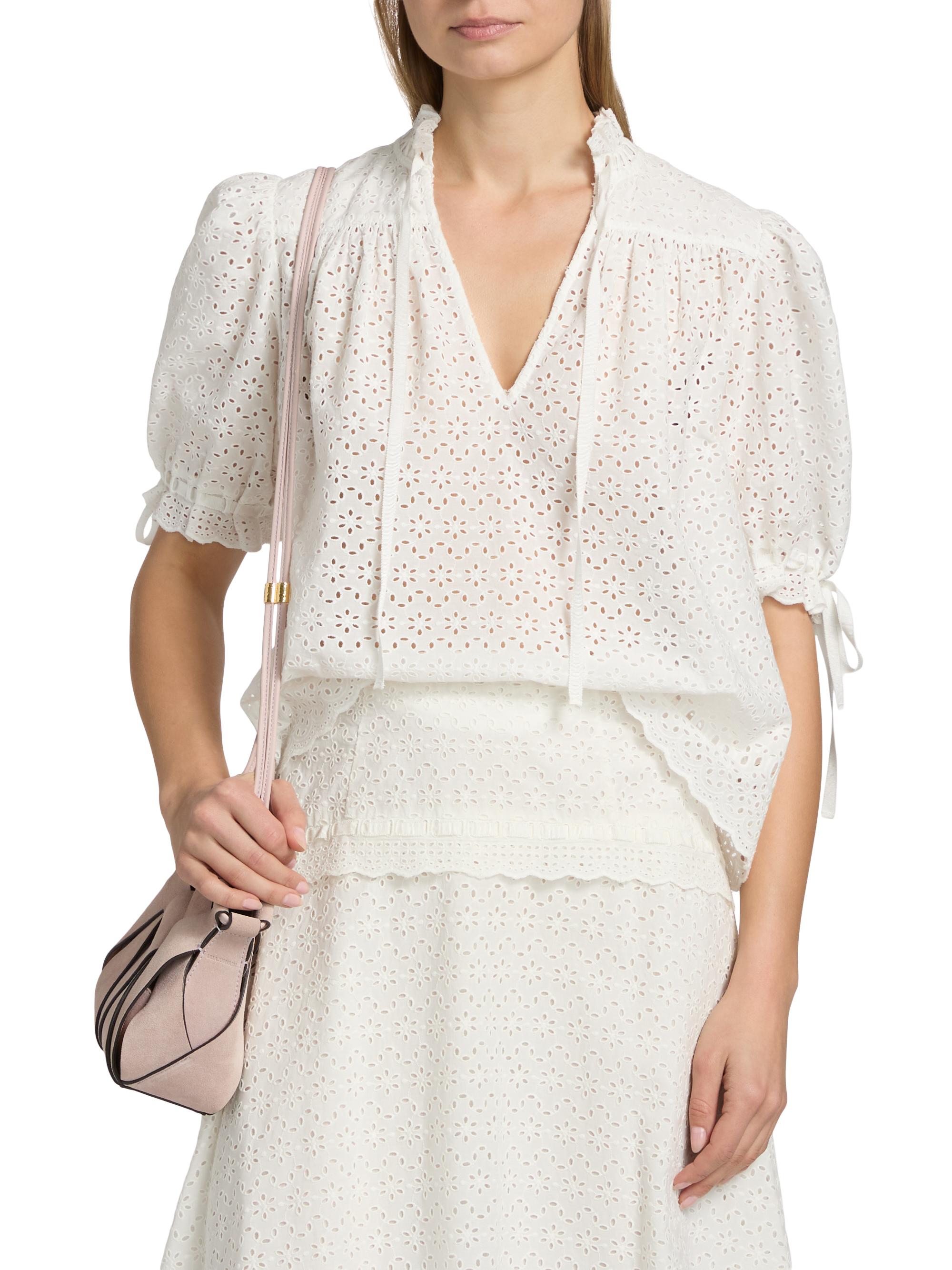 Ulla Johnson Women's Aloutte Eyelet Cotton Top - Pristine | Thumbnail 3