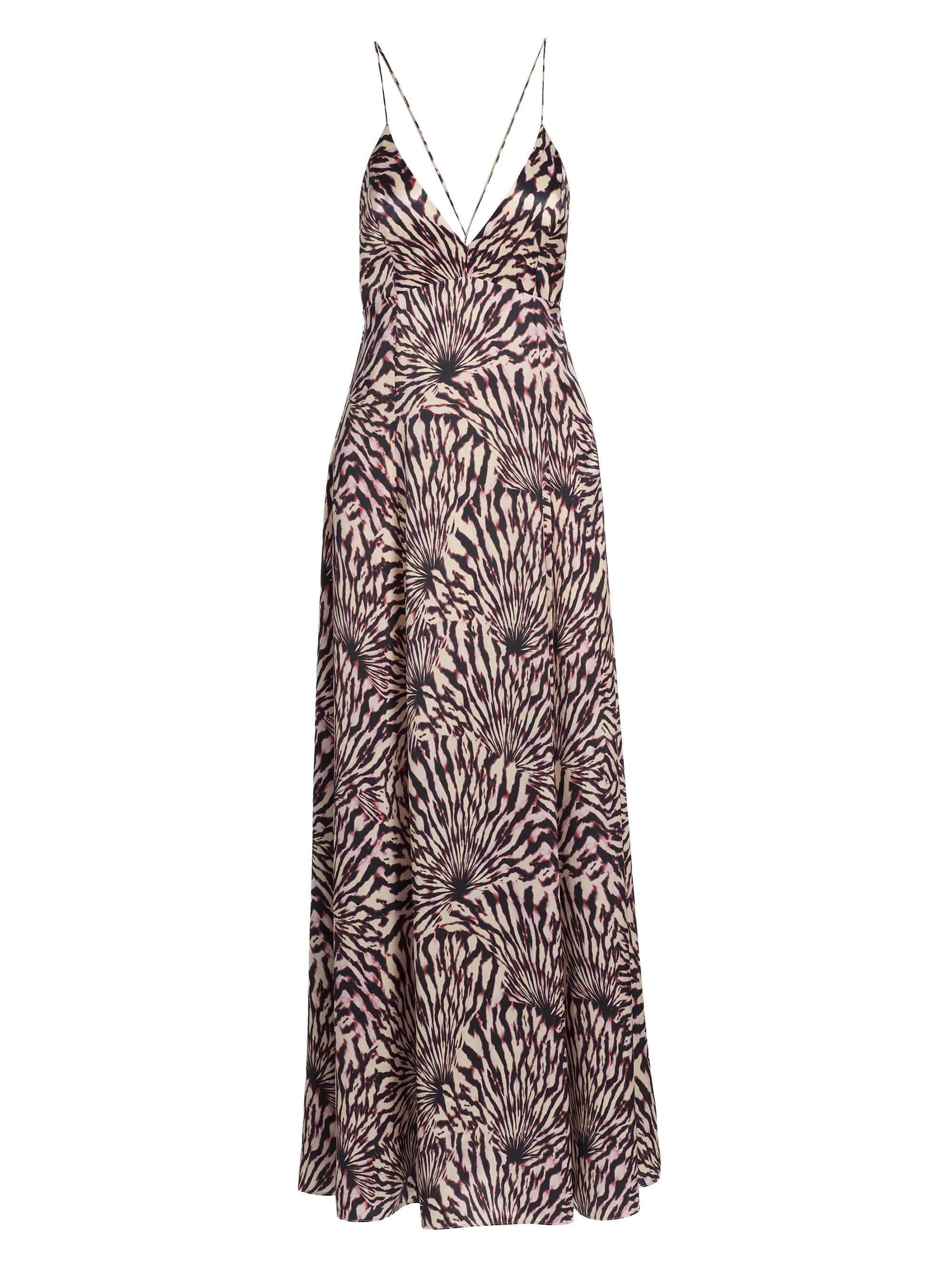 Ulla Johnson Women's Oriana Zebra-Print Satin A-Line Maxi Dress - Rhodonite