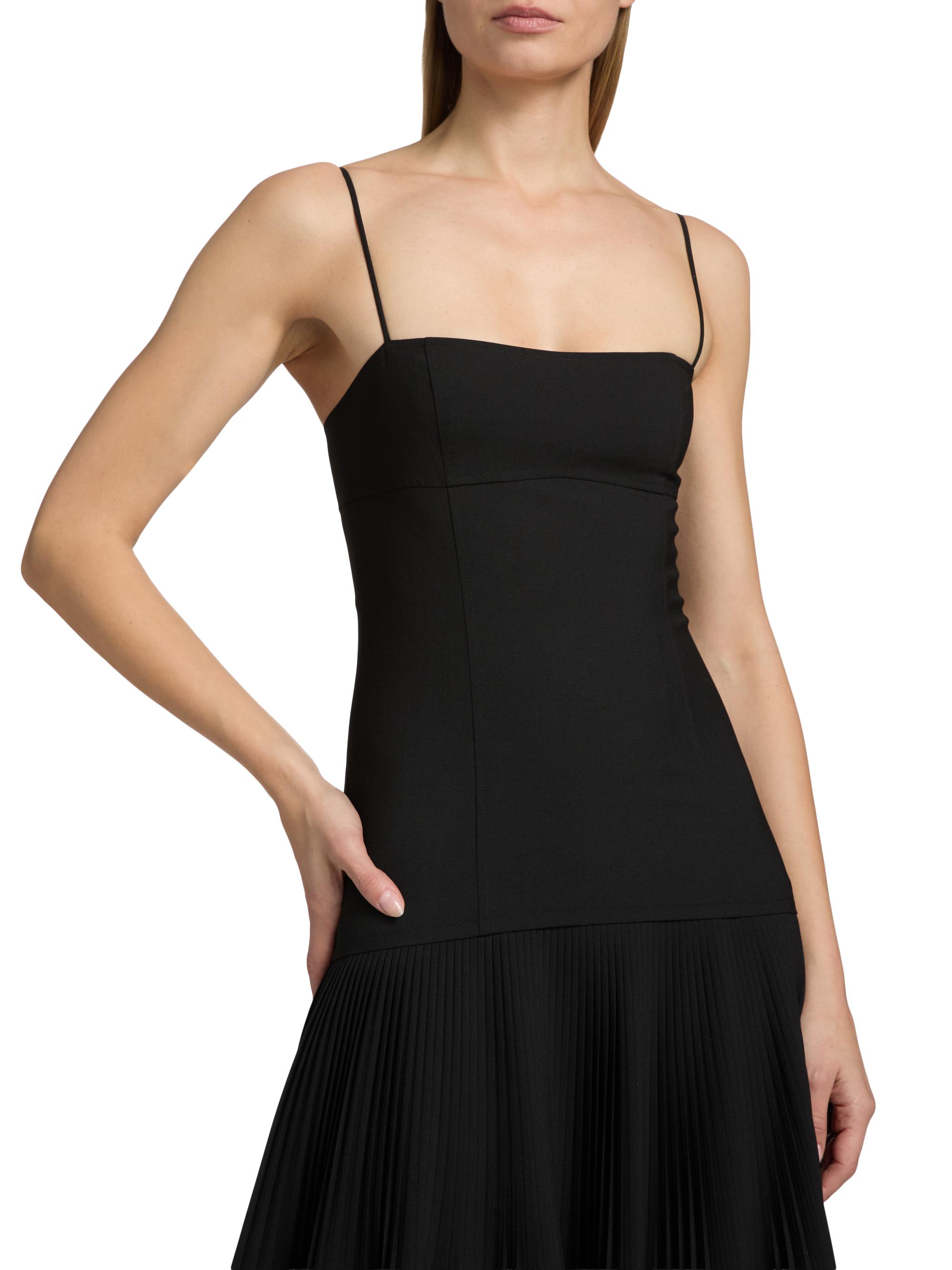 Ulla Johnson Women's Matilda Pleated Wool-Blend Midi-Dress - Noir | Thumbnail 6