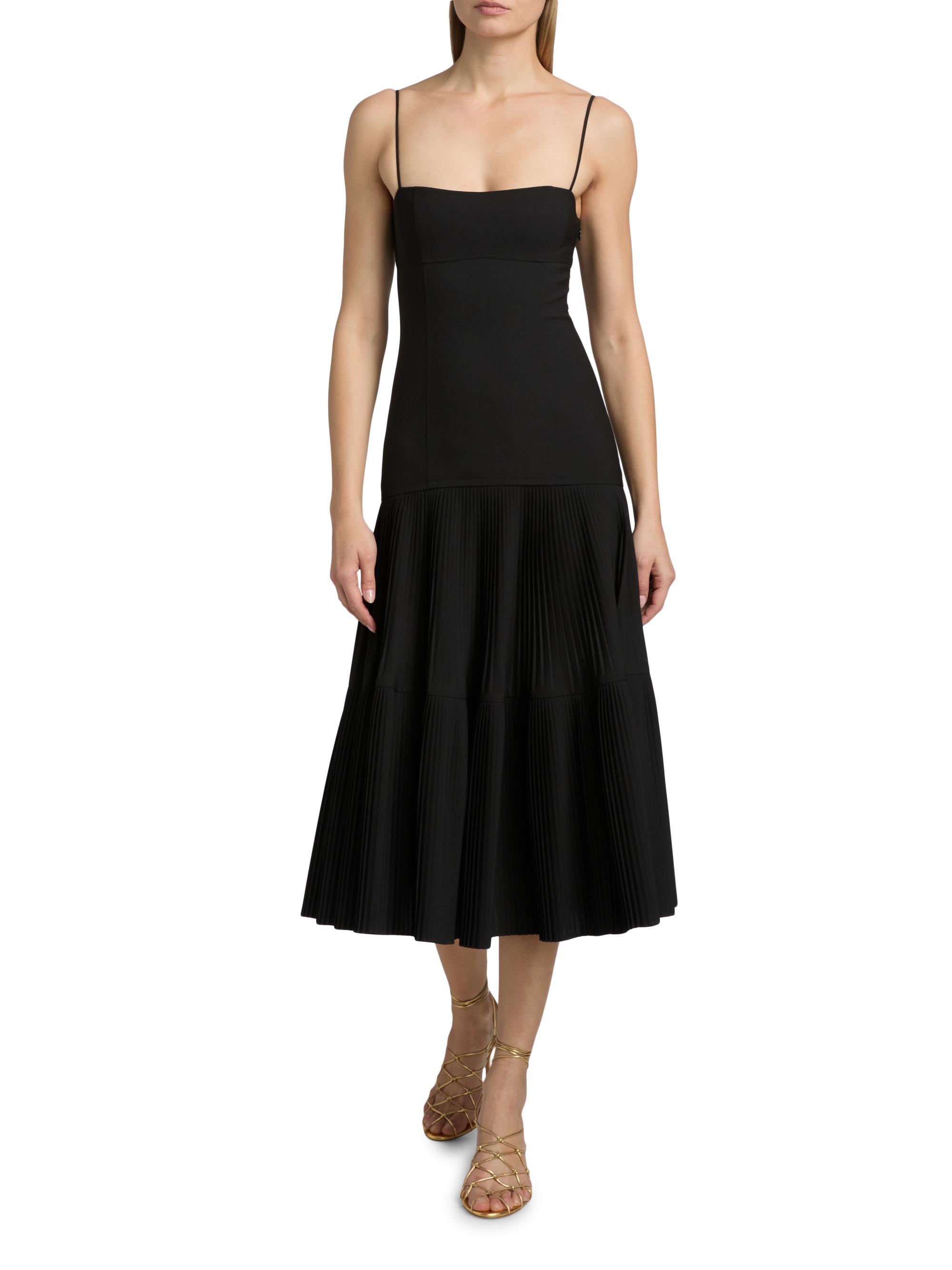 Ulla Johnson Women's Matilda Pleated Wool-Blend Midi-Dress - Noir | Thumbnail 2