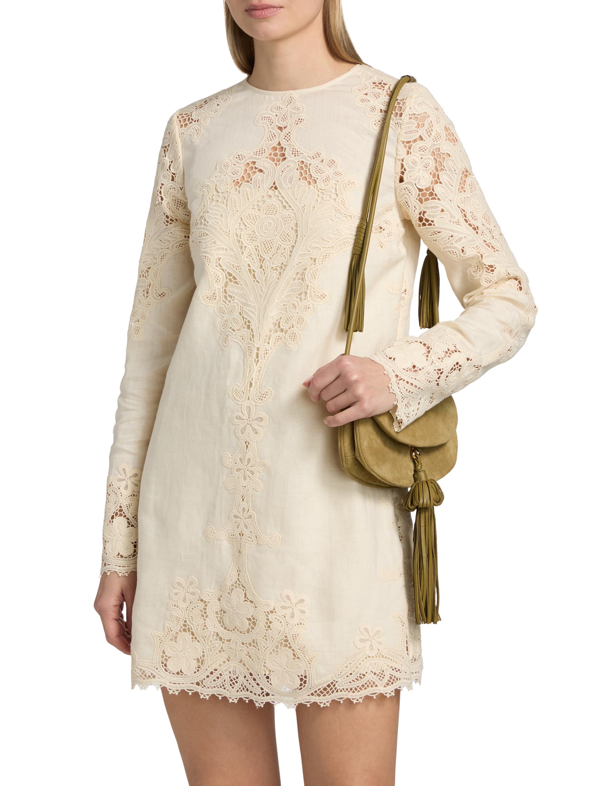 Ulla Johnson Women's Camie Floral Lace Linen Minidress - | Thumbnail 3