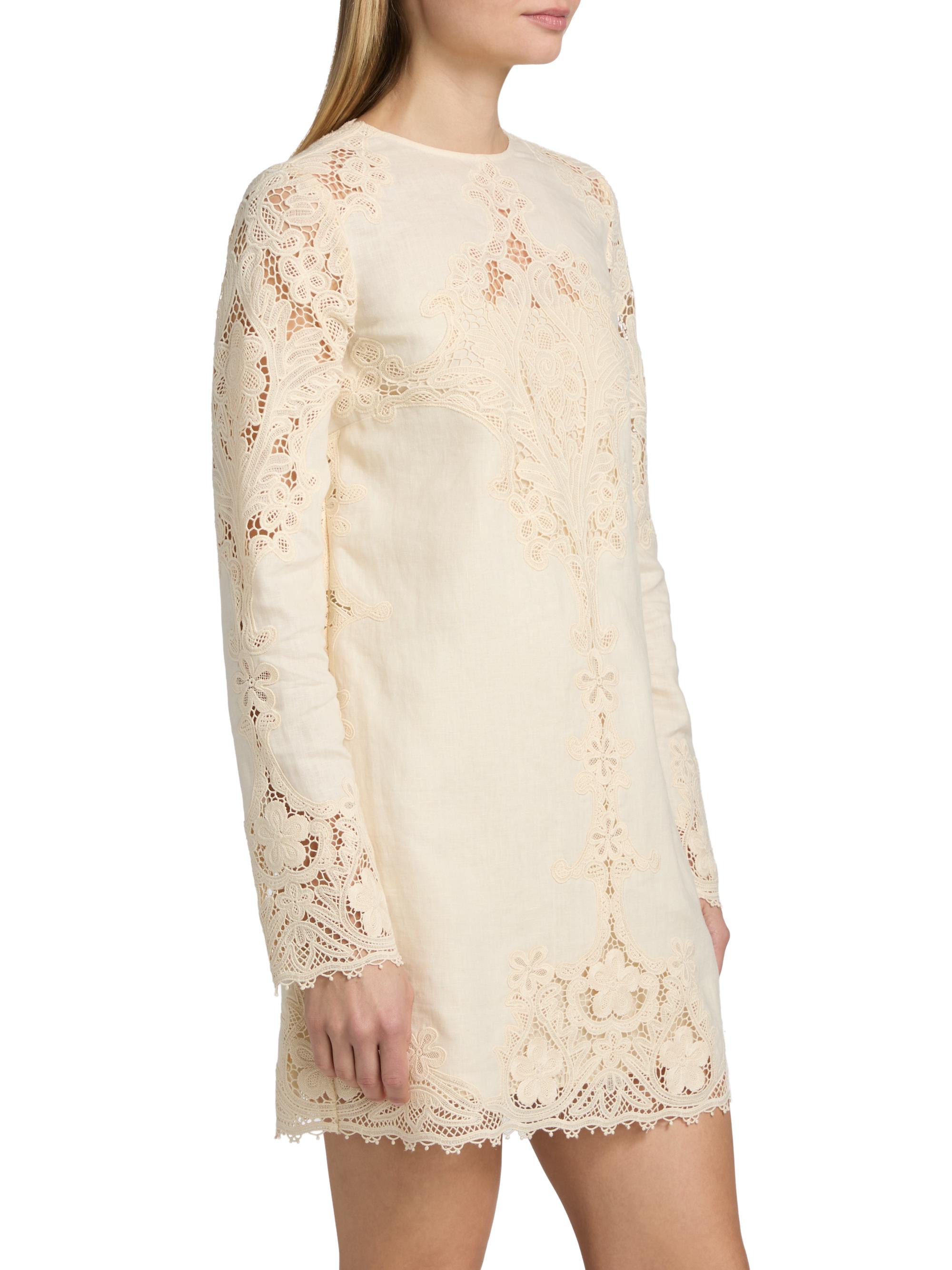 Ulla Johnson Women's Camie Floral Lace Linen Minidress - | Thumbnail 4