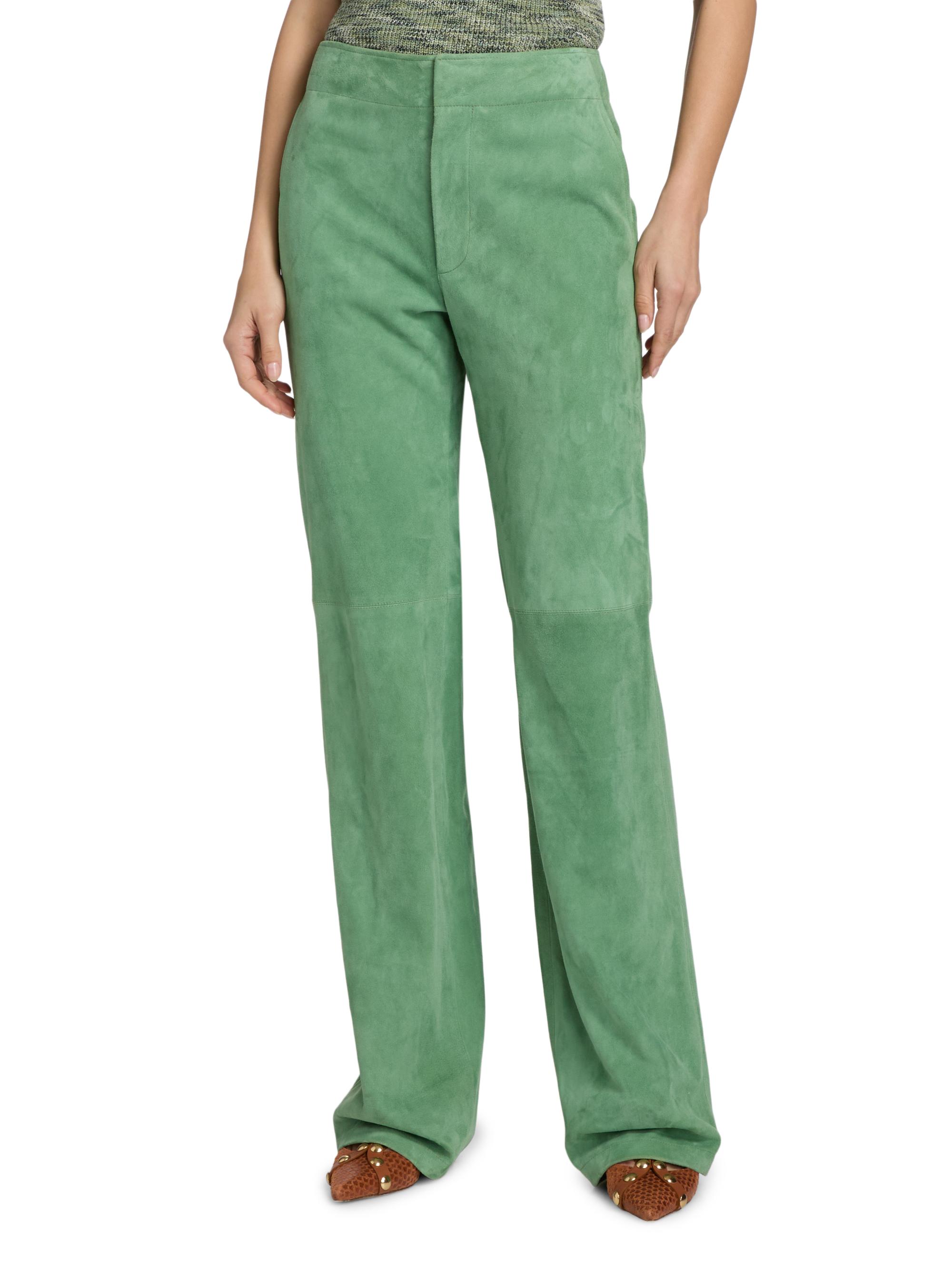 Ulla Johnson Women's Freja Suede Straight-Leg Pants - Aventurine | Thumbnail 3