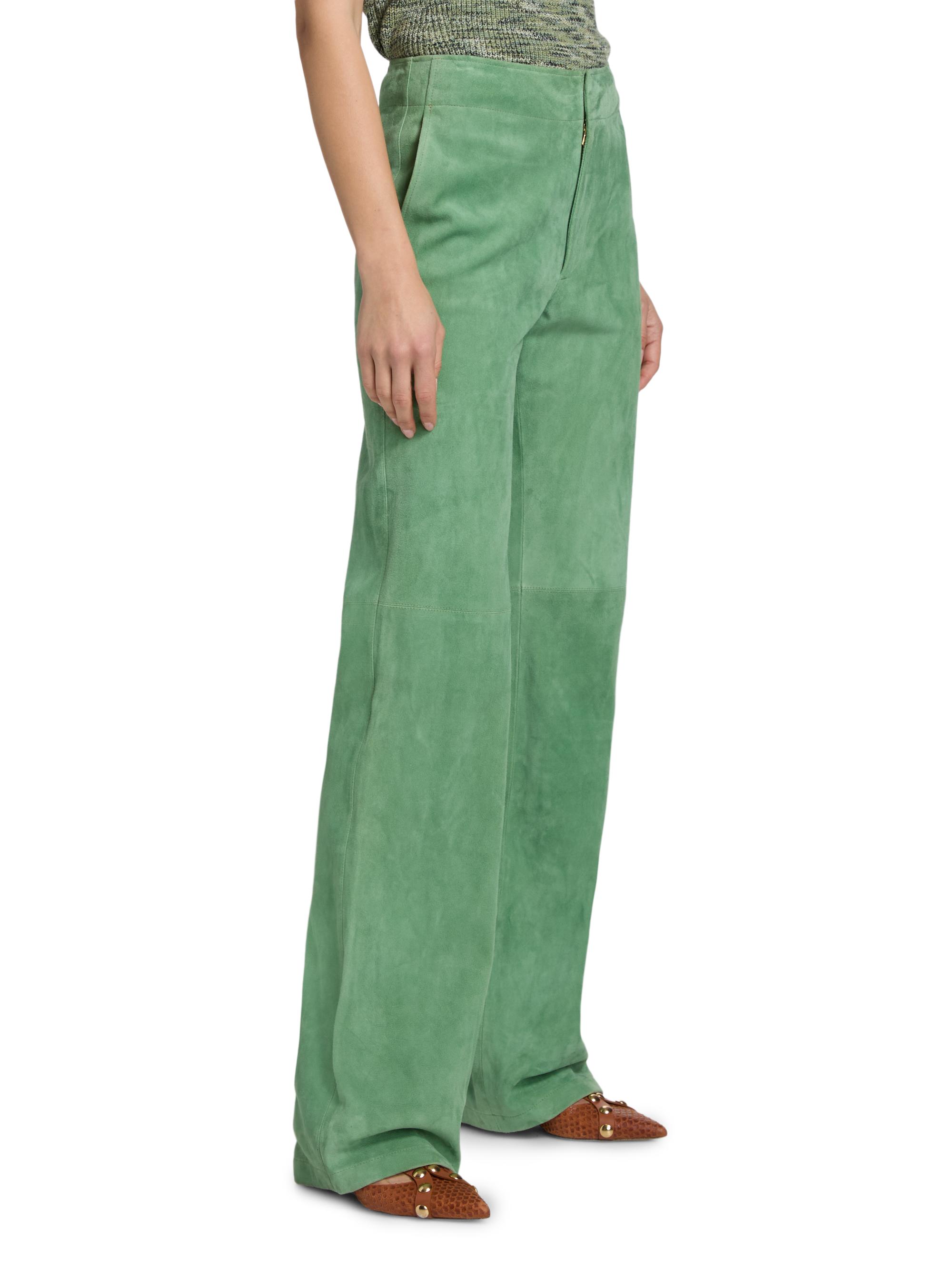 Ulla Johnson Women's Freja Suede Straight-Leg Pants - Aventurine | Thumbnail 4