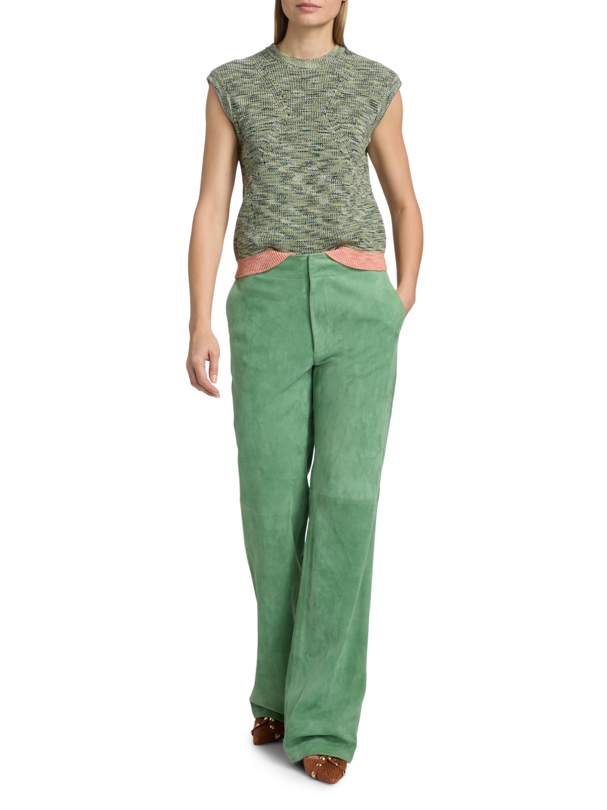 Ulla Johnson Women's Freja Suede Straight-Leg Pants - Aventurine | Thumbnail 2
