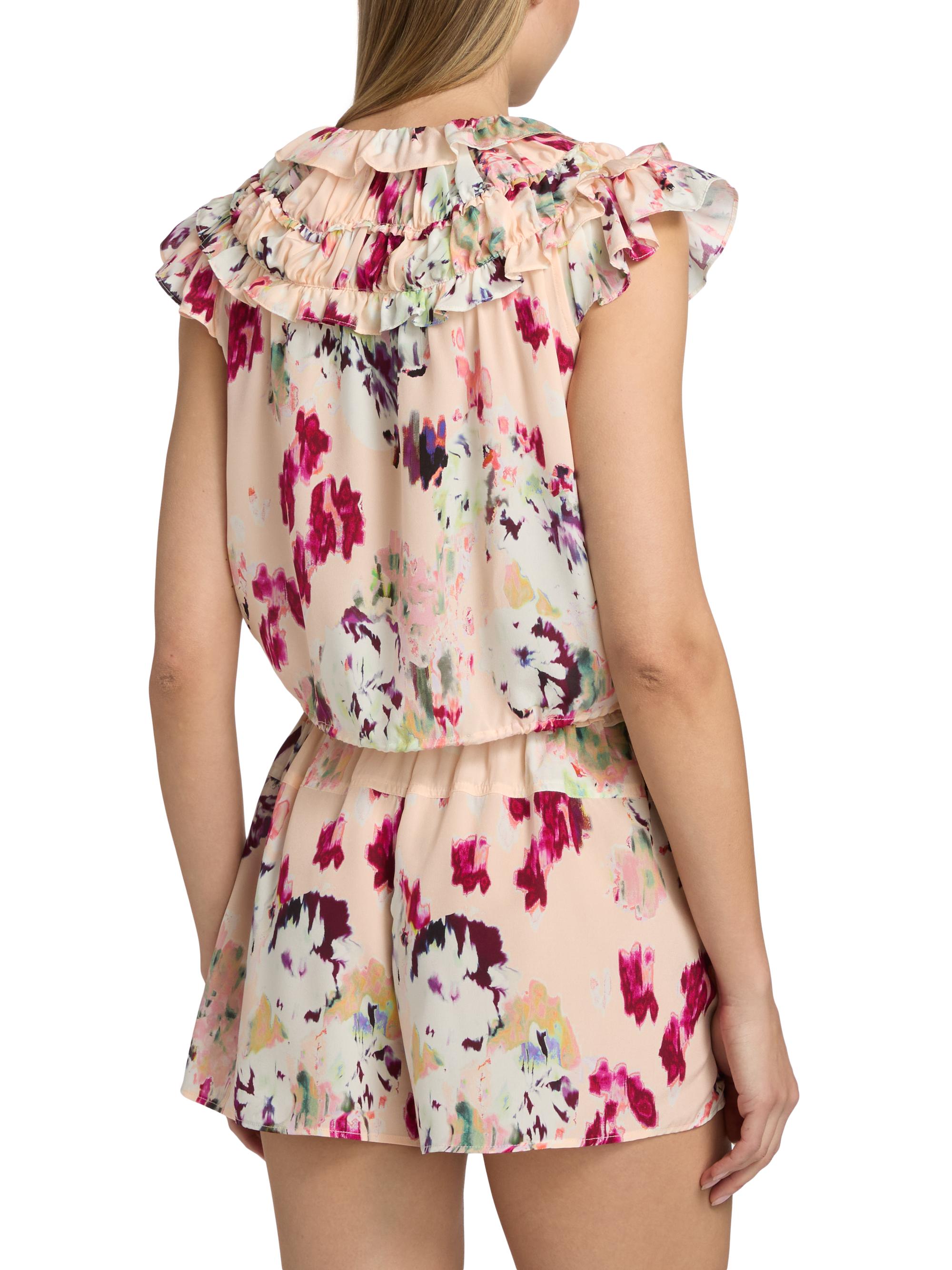 Ulla Johnson Women's Eleonore Ruffled Floral Silk Tieneck Top - Summer Garden | Thumbnail 5