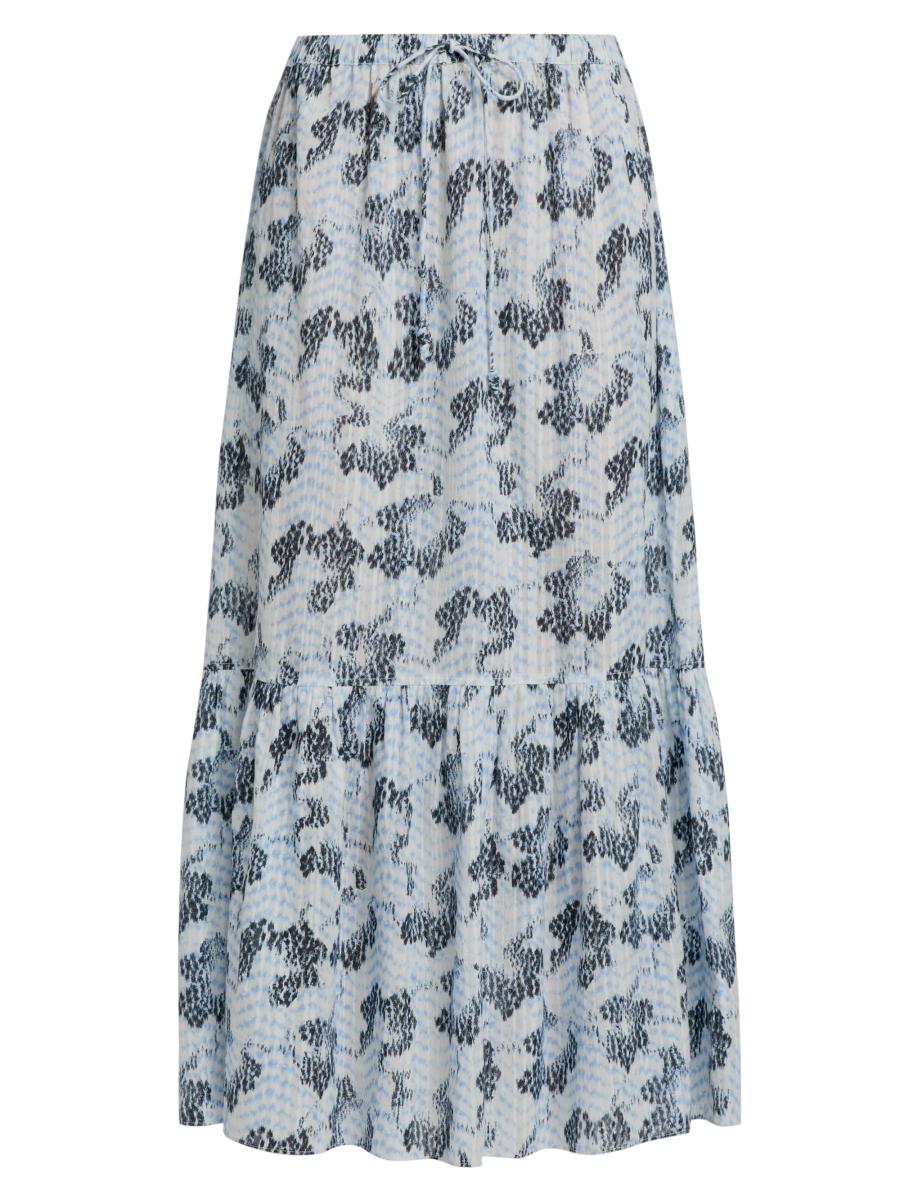 Ulla Johnson Women's Olina Printed Cotton A-line Maxi Skirt In Black