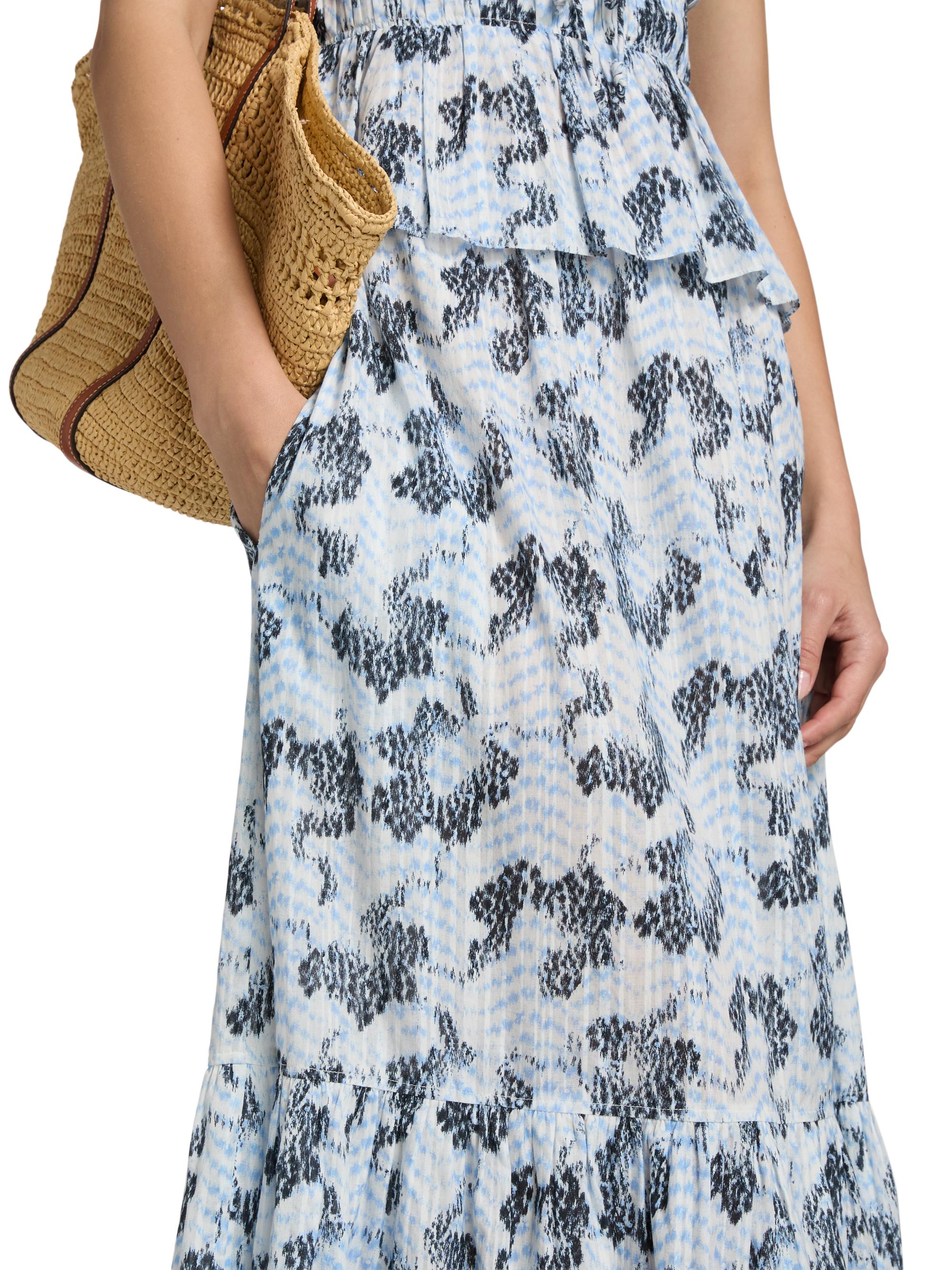 Ulla Johnson Women's Olina Printed Cotton A-Line Maxi Skirt - Ciel | Thumbnail 6