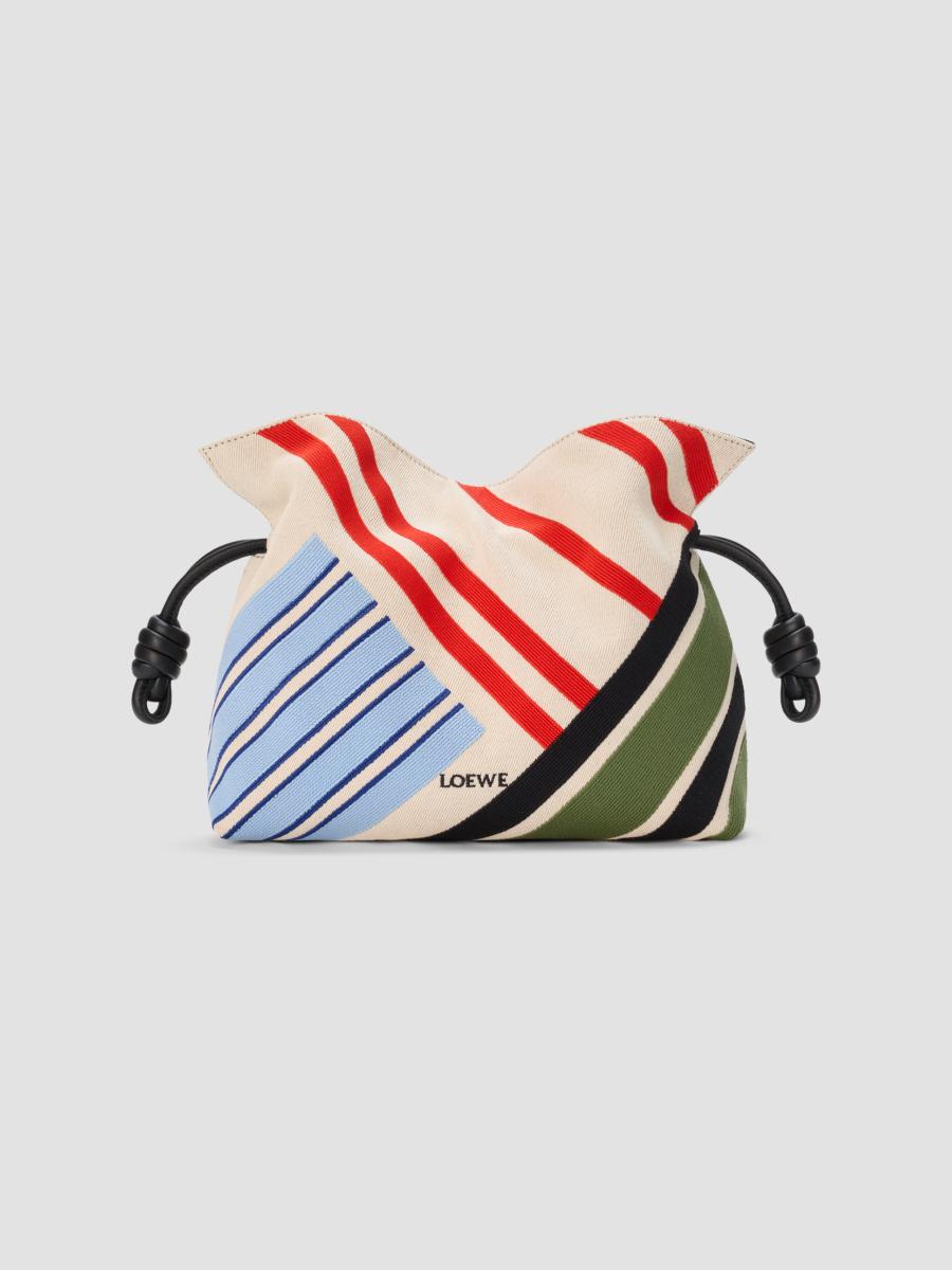 LOEWE Flamenco Medium Embroidered Canvas Clutch Bag | Saks Fifth