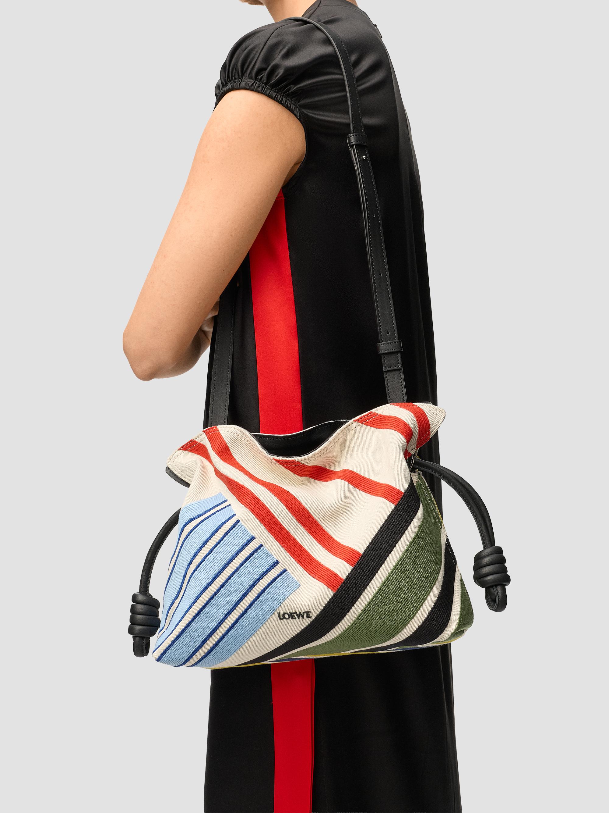 LOEWE Flamenco Medium Embroidered Canvas Clutch Bag | Saks Fifth