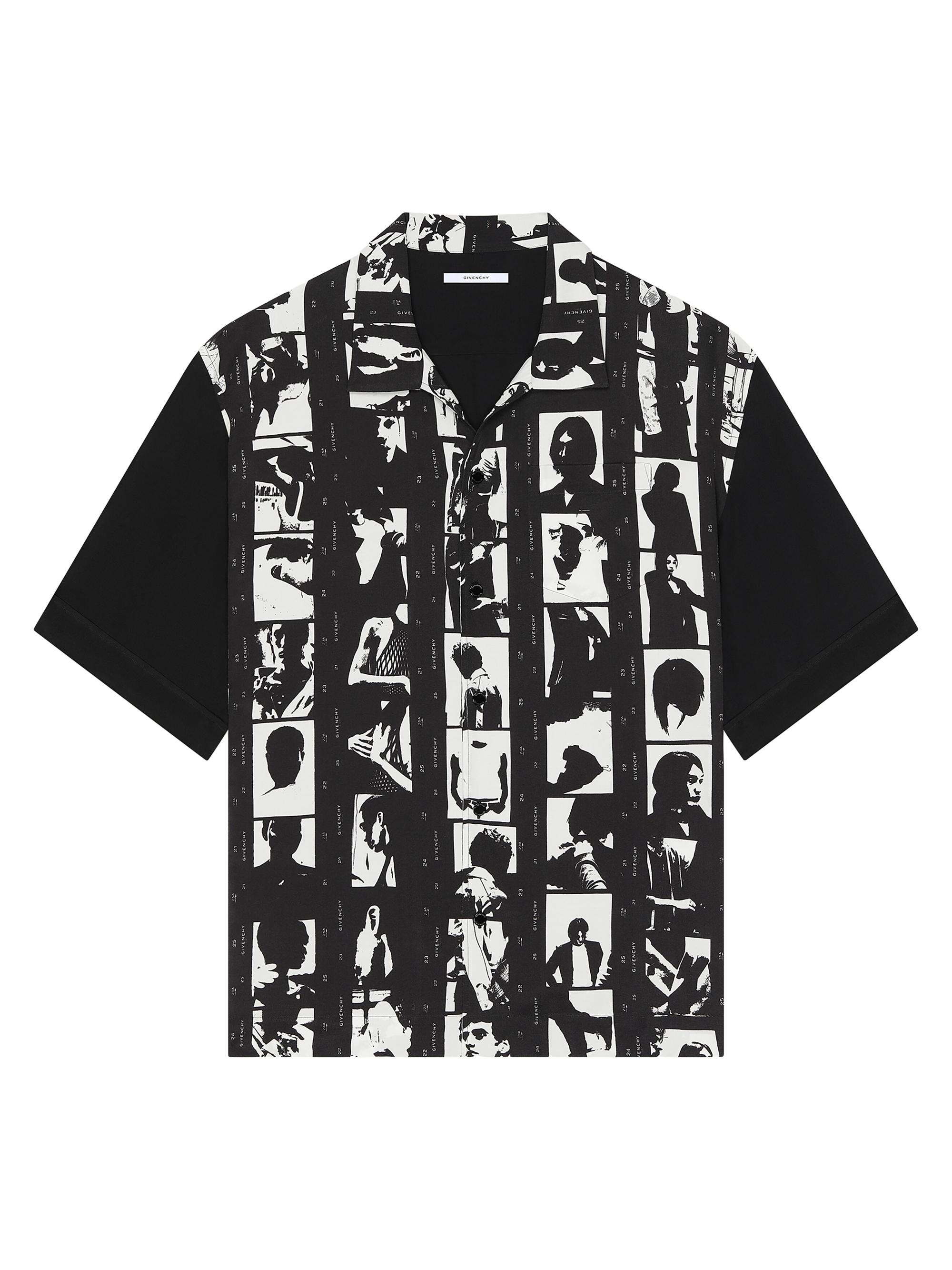 Givenchy Men's Shirt with Photographic Negative Print - Black White