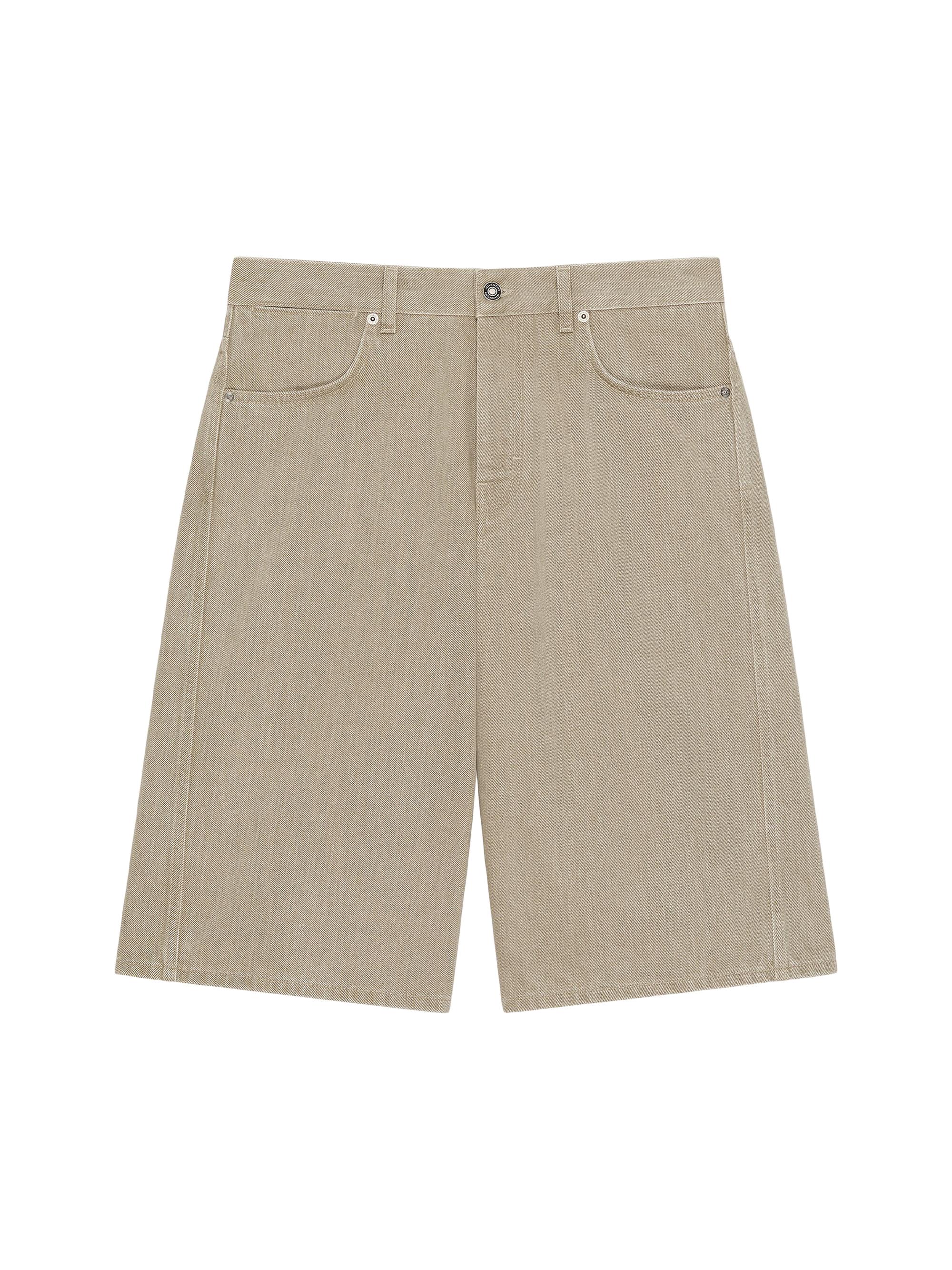Givenchy Men's Couture Seam Bermuda Shorts in Denim - Army Beige