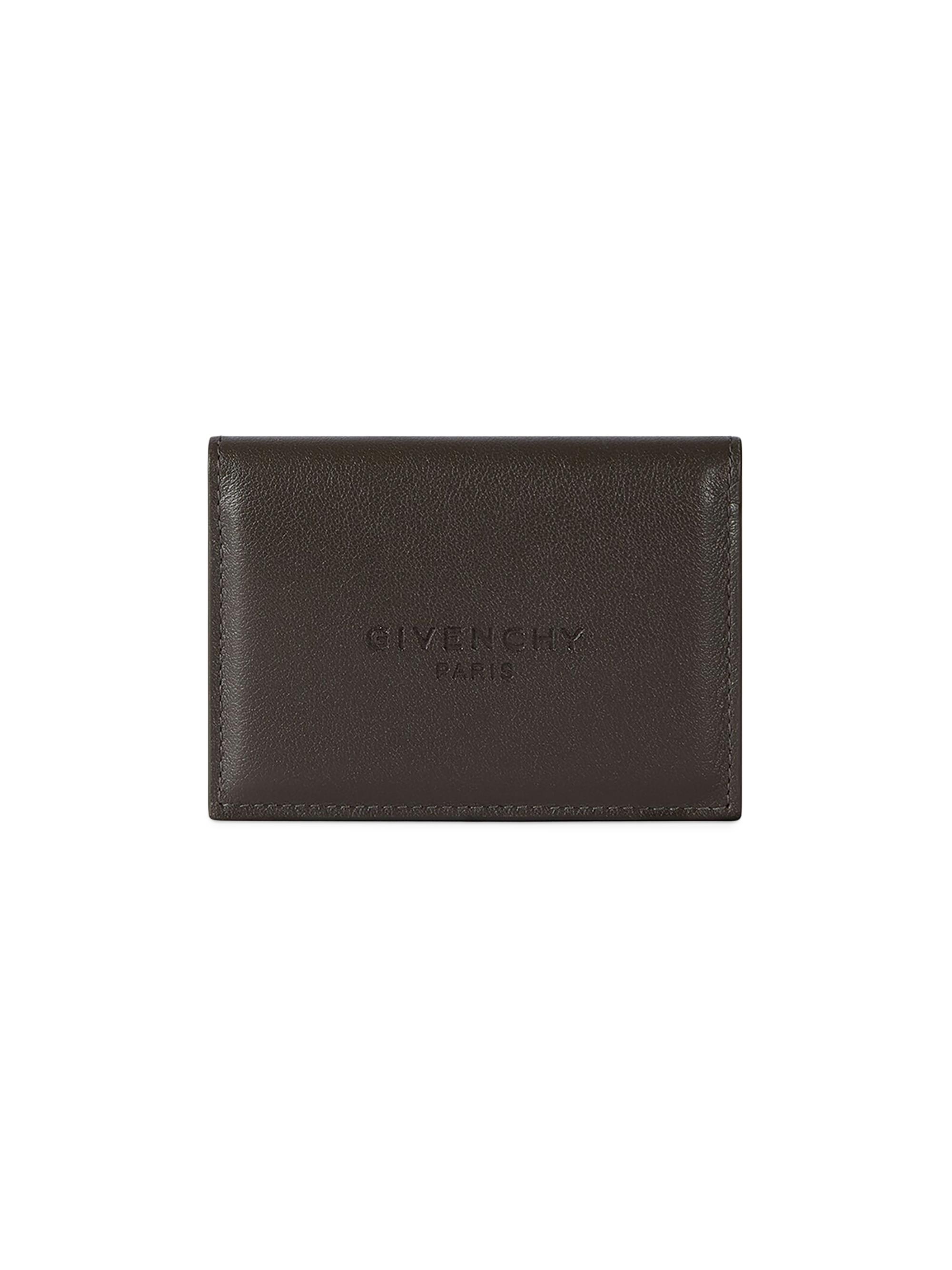 Givenchy Men's Antigona Stamped Bicolor Flap Card Holder in Leather - Brown | Thumbnail 4