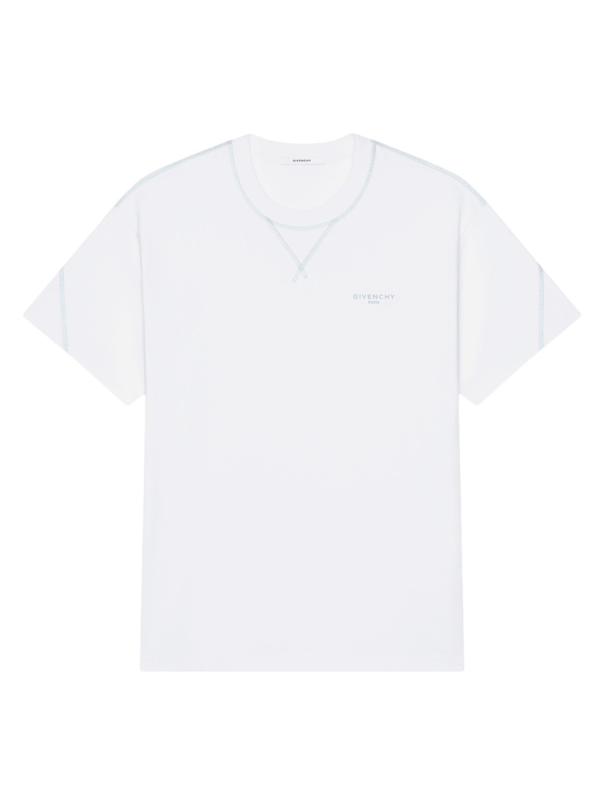 Givenchy Men's Couture Seam T-Shirt in Cotton with Embroidery - White | Thumbnail 5