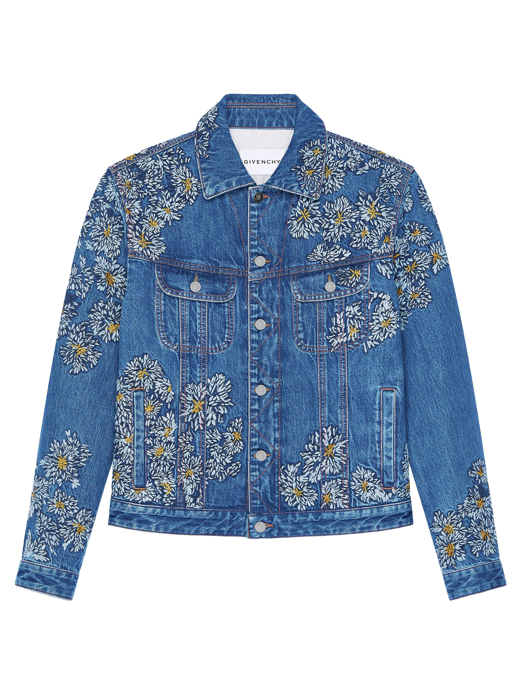 Givenchy Men's Jacket in Denim with Pompom Embroidery - Medium Blue