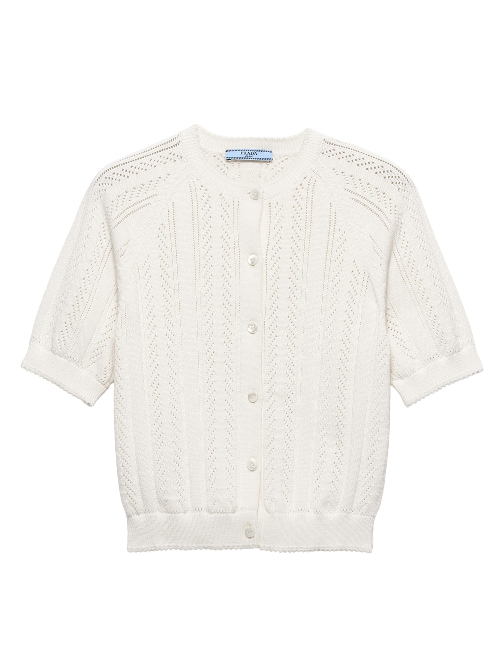 PRADA - 最終価格PRADA cable knit cardigan. Prada Cable-Knit Cotton Cardigan | Saks Fifth Avenue