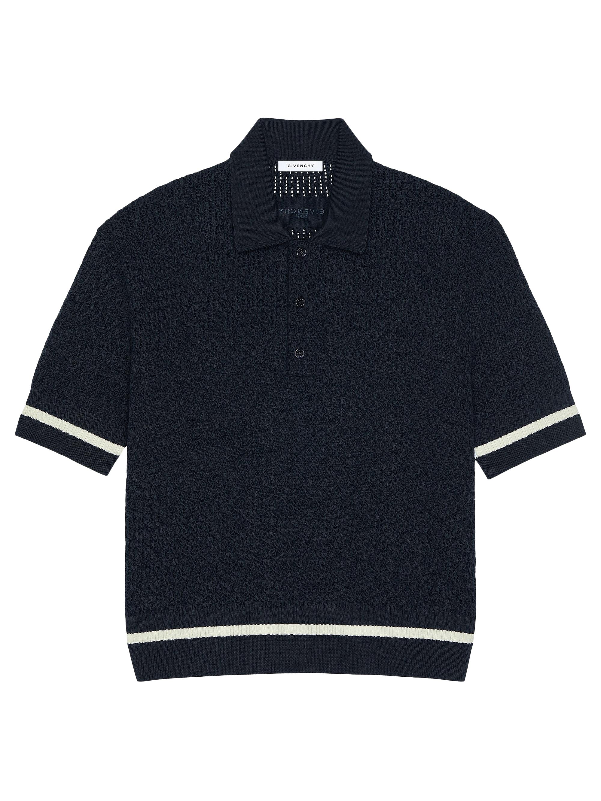 Givenchy Men's Polo Shirt in Knit with Logo Embroidery - Night Blue