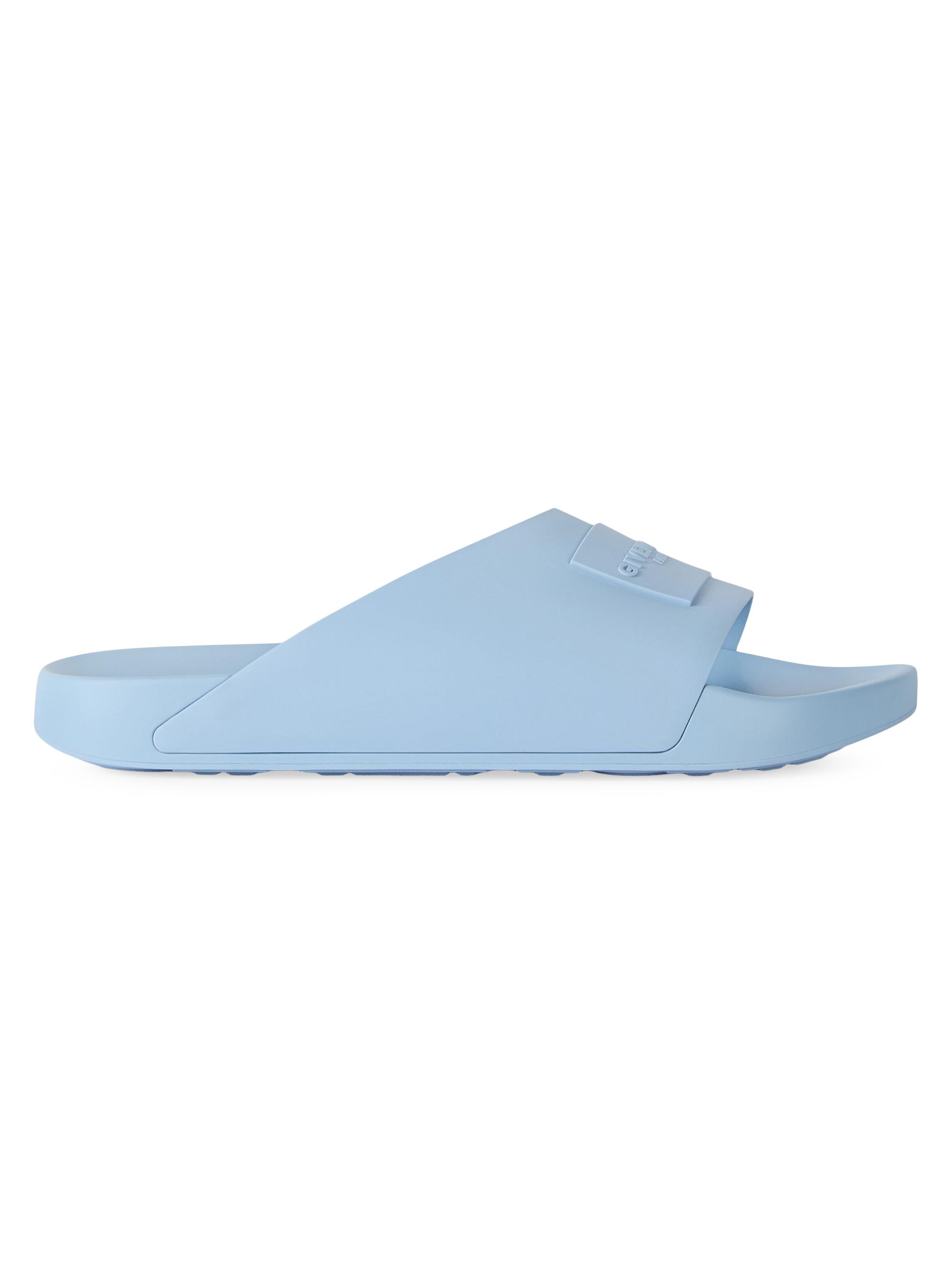 Givenchy Men's Label Slide Mules in Rubber - Light Blue