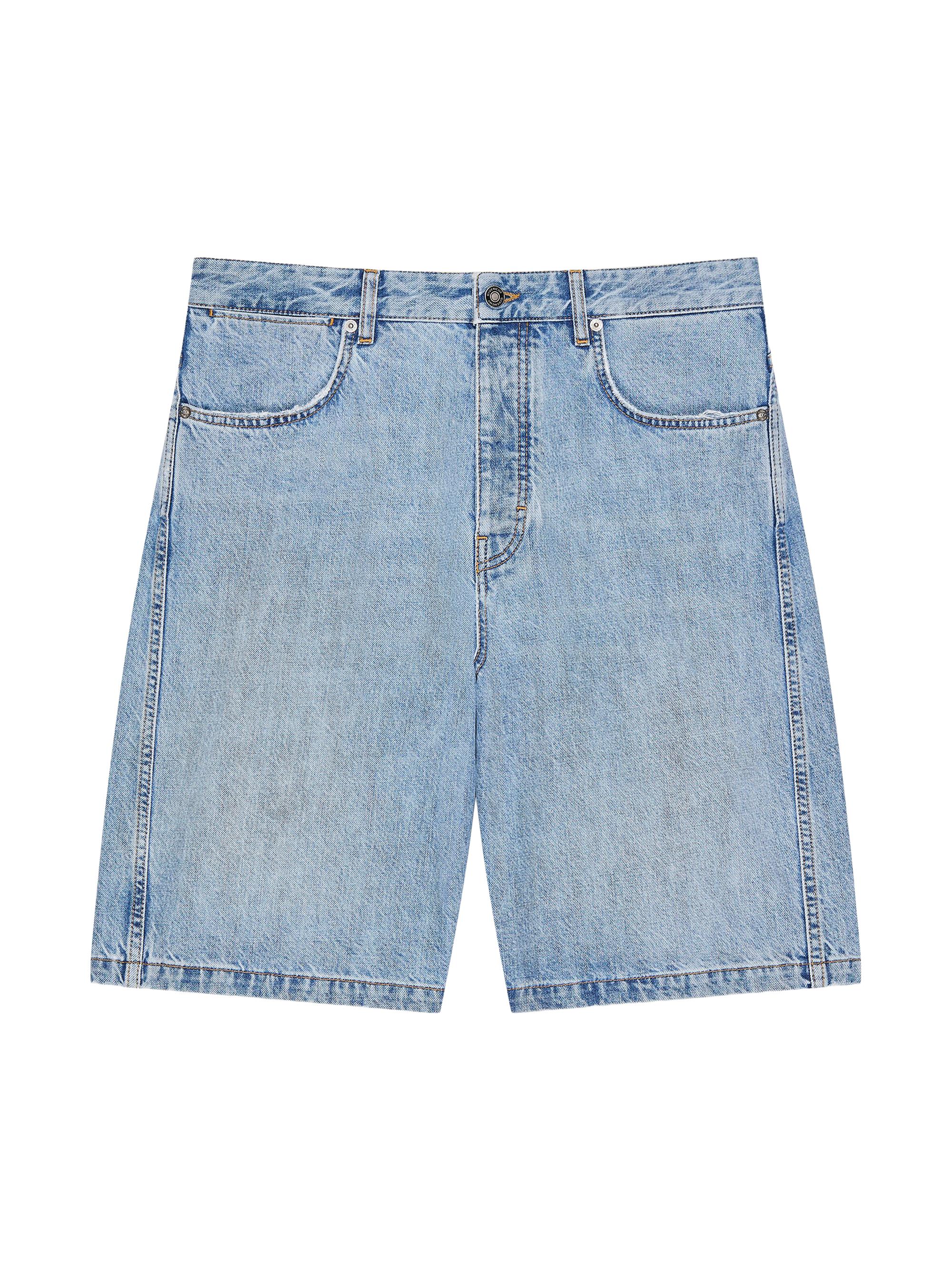 Givenchy Men's Couture Seam Bermuda Shorts in Denim - Light Blue