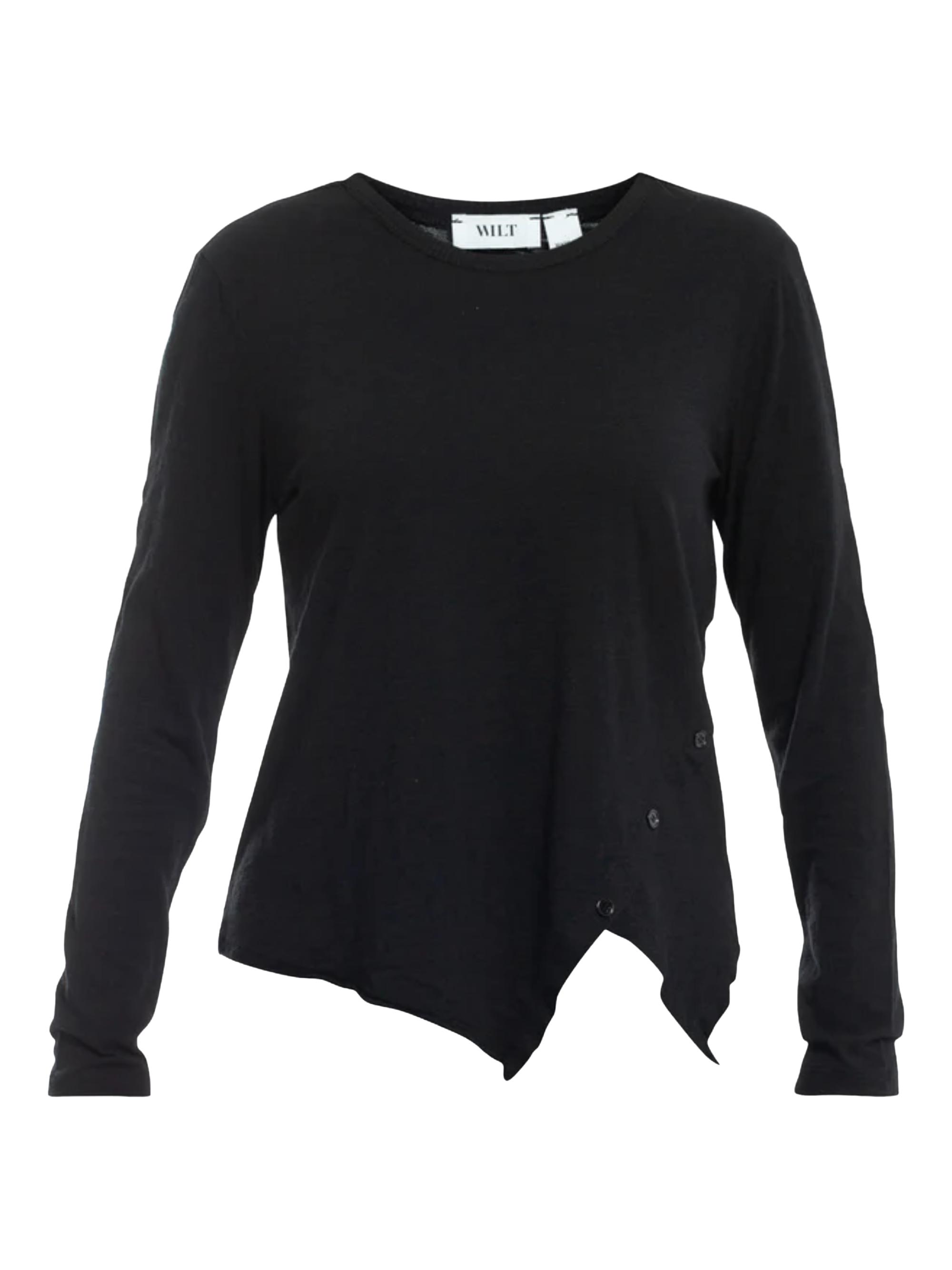 Wilt Women's Long Sleeve T-Shirt with Asymmetrical Hem - Medium Brown